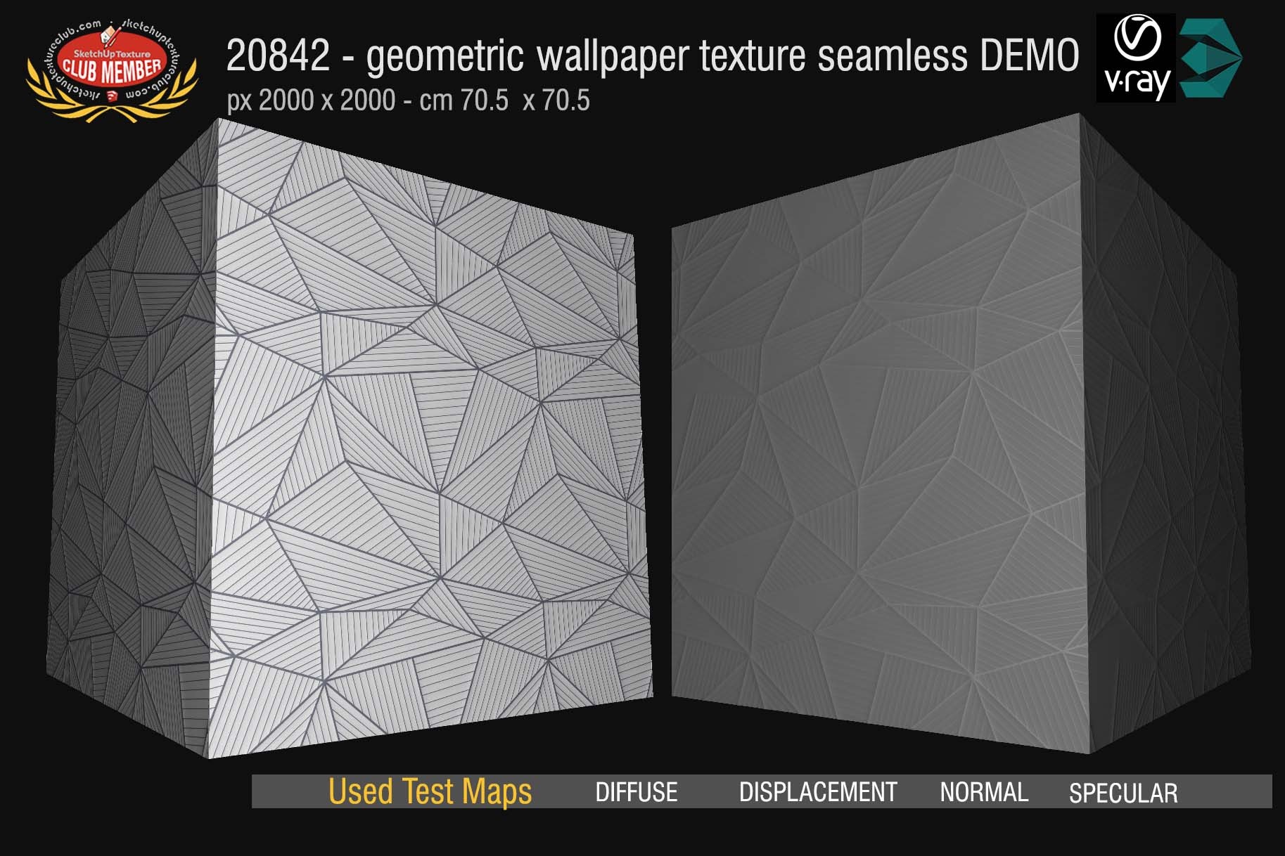 20842 Geometric wallpaper texture seamless and maps DEMO