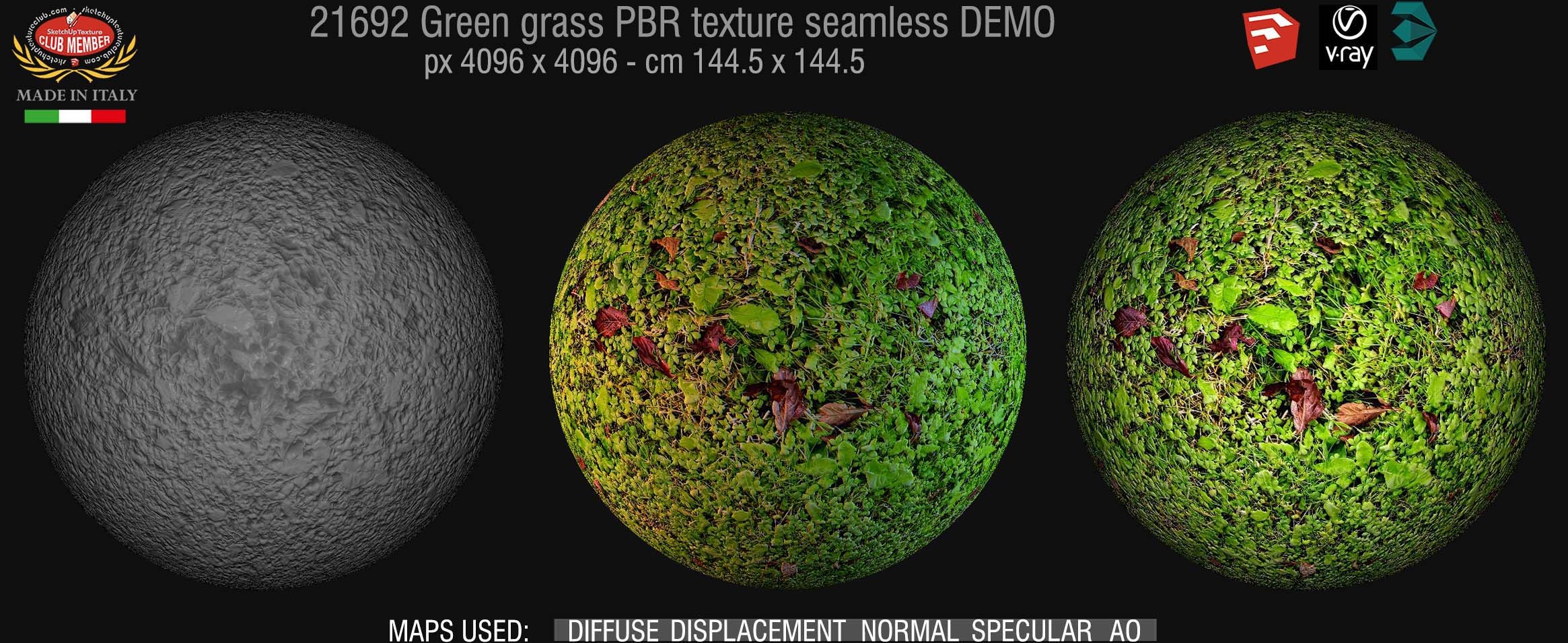 21692 Green grass PBR texture seamless DEMO