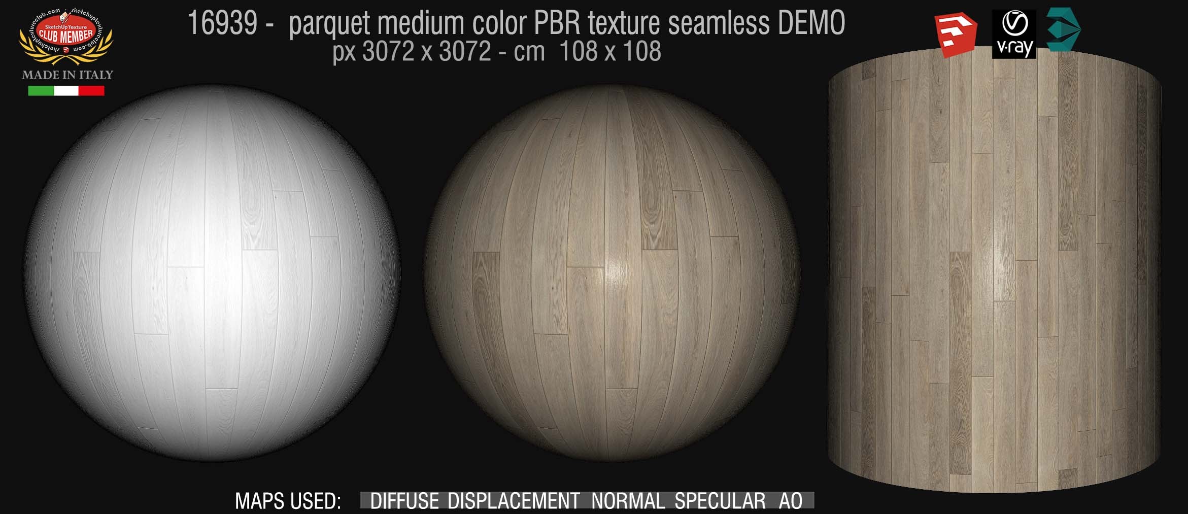 16939 parquet medium color PBR texture seamless DEMO