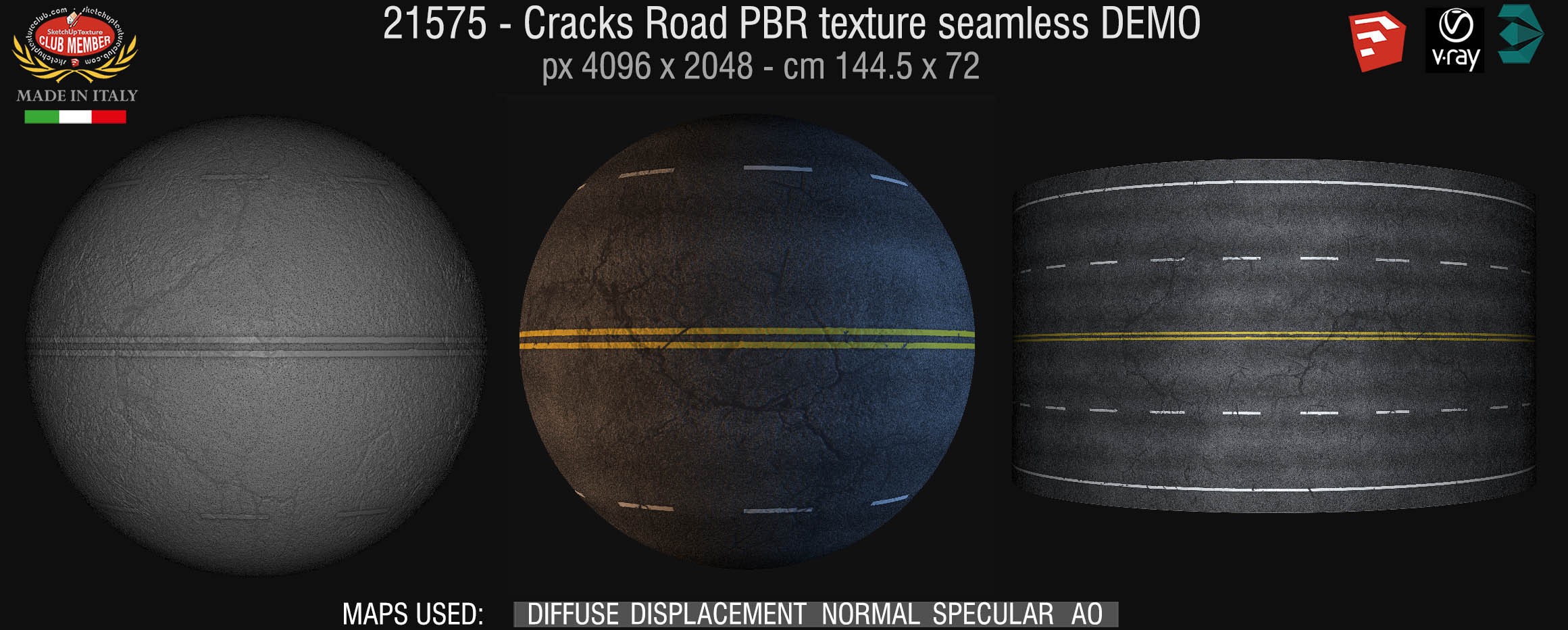 21575 Cracks road PBR texture seamless