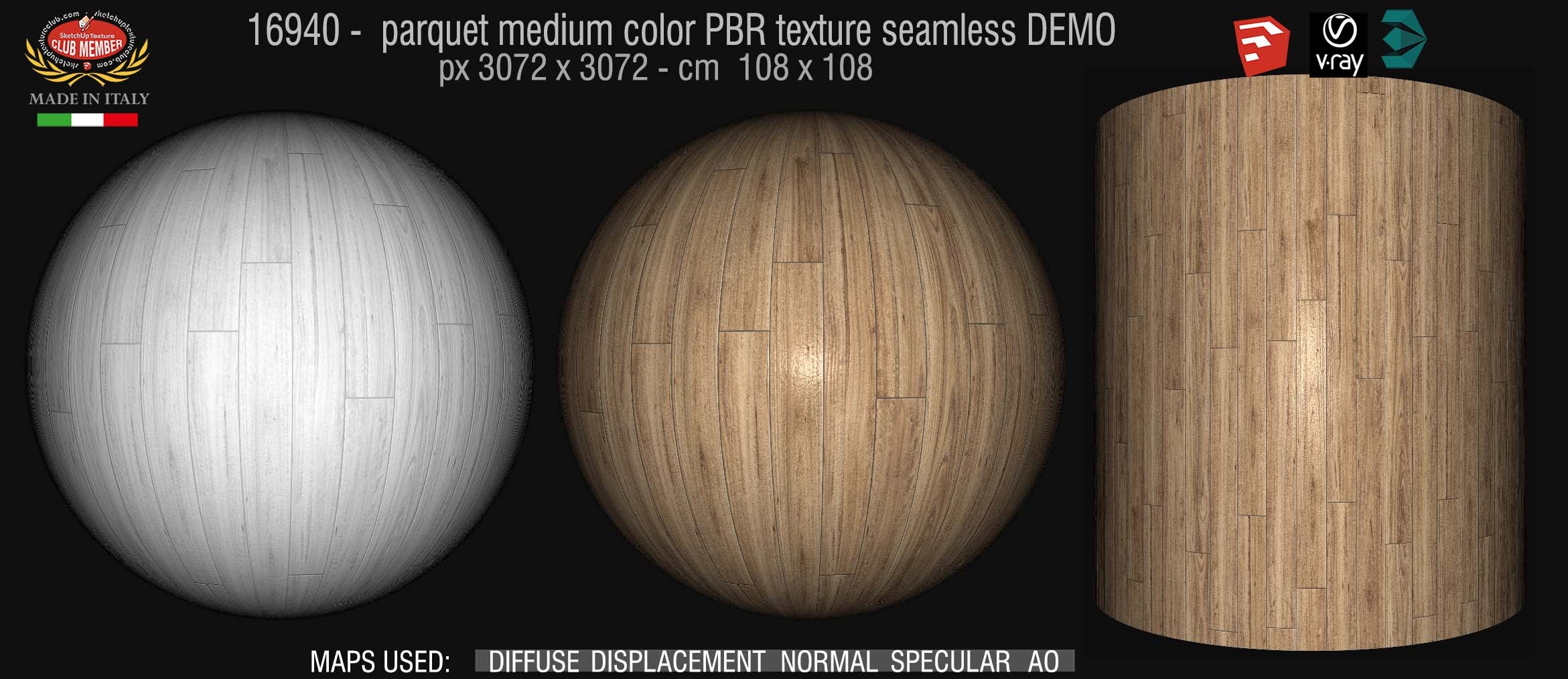 16940 parquet medium color PBR texture seamless DEMO