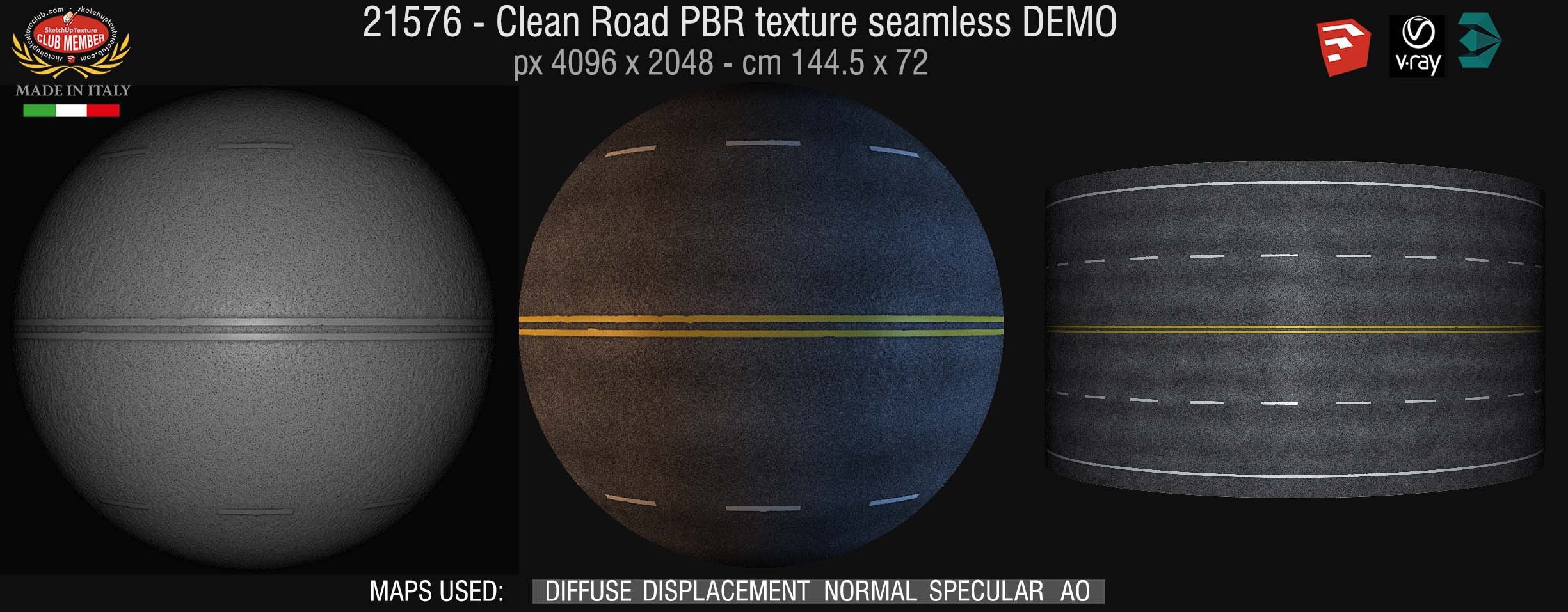 21576 clean road PBR texture seamless DEMO