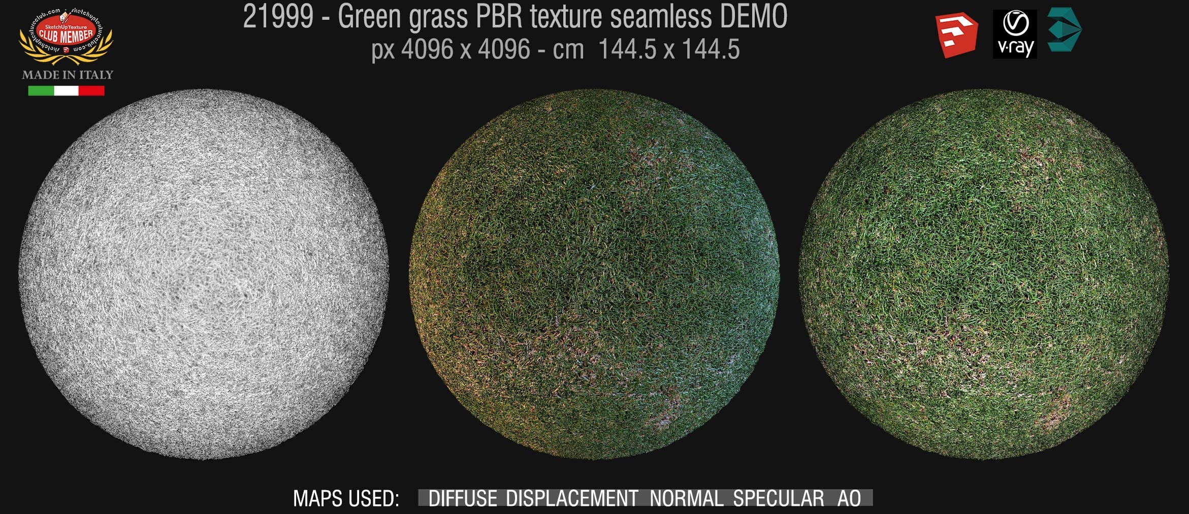 21999 Green grass PBR texture seamless DEMO