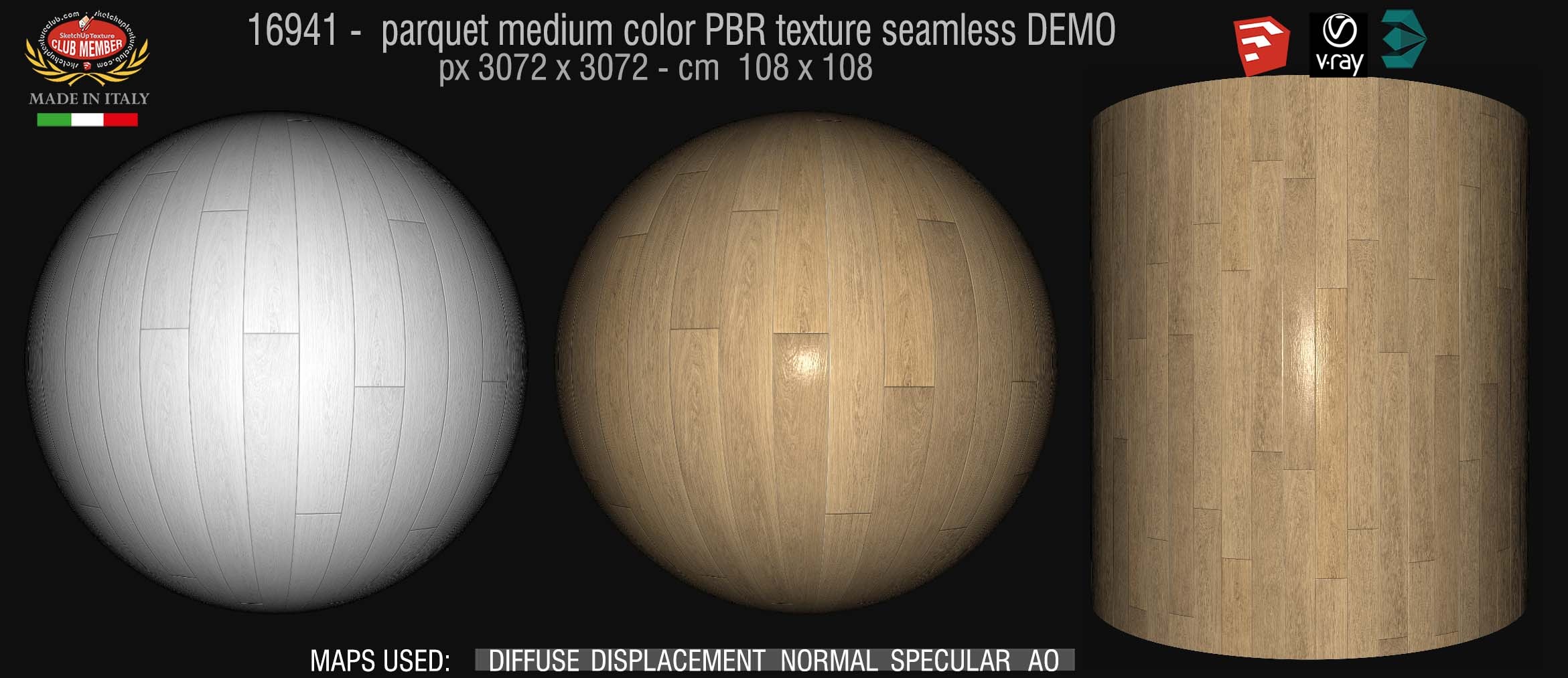 16941 parquet medium color PBR texture seamless DEMO