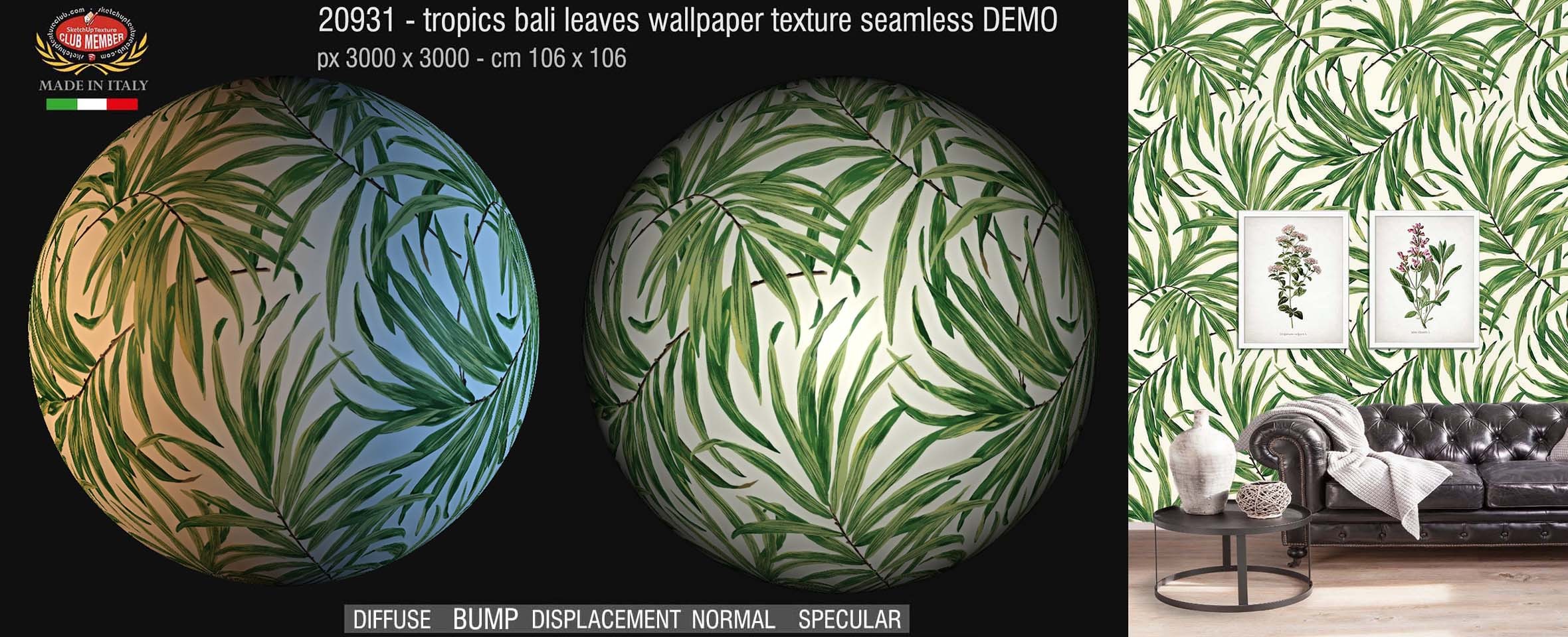 20931 Tropics bali leaves wallpaper PBR texture DEMO