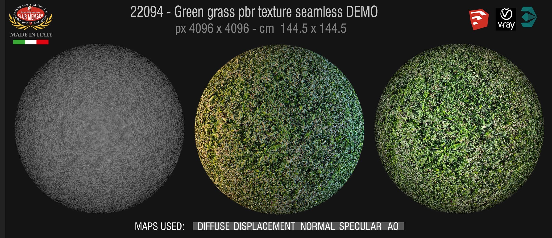 22094/158 Green grass pbr texture seamless DEMO