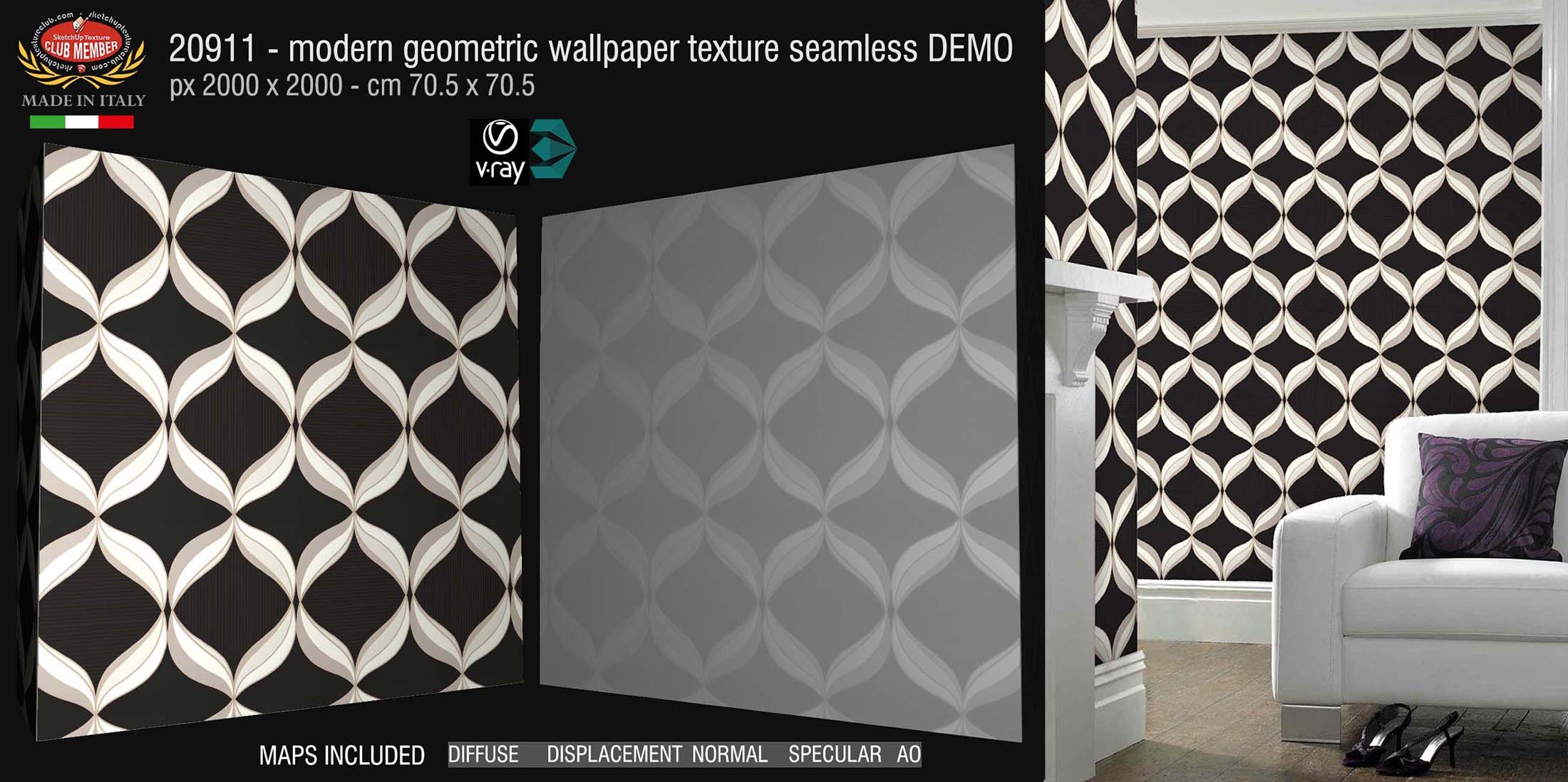 CLICK TO ENLARGE - 20911 Modern geometric wallpaper texture + maps DEMO