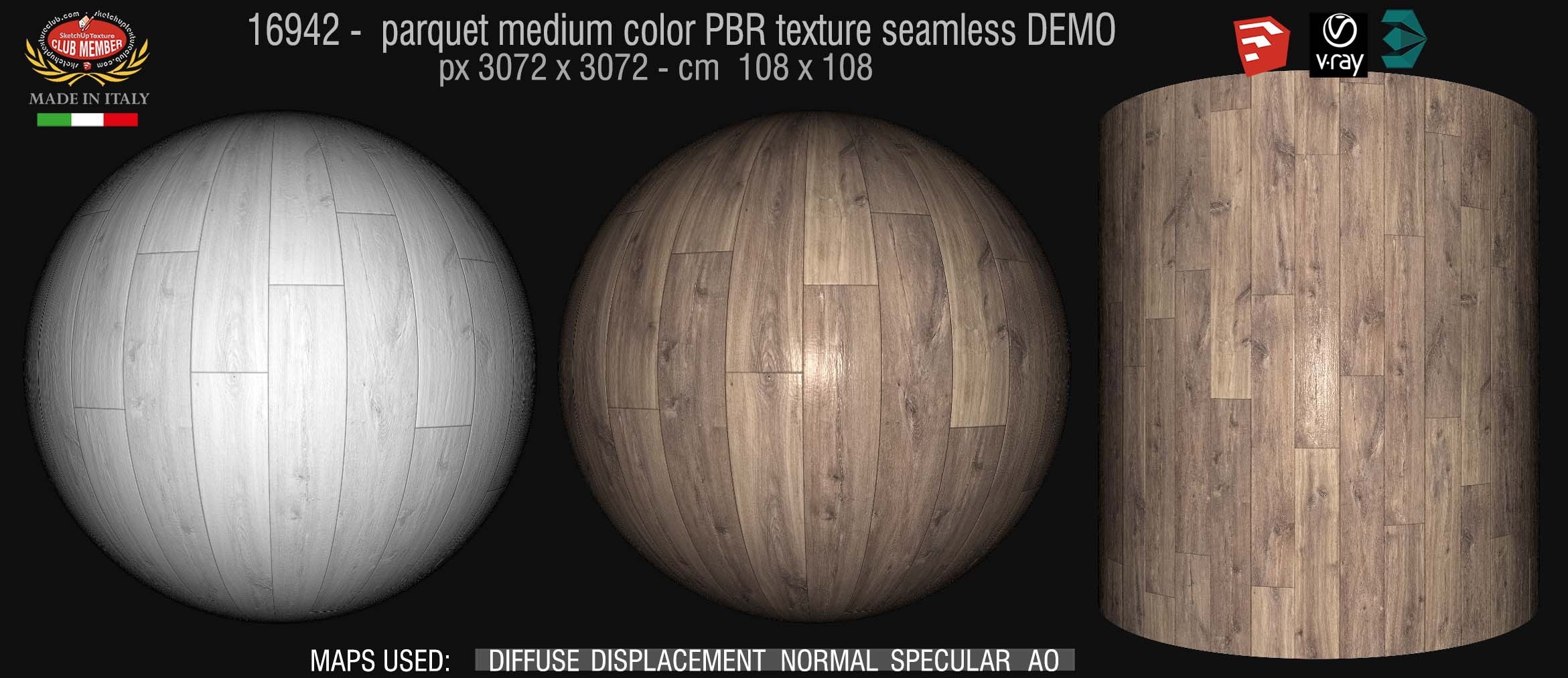 16942 parquet medium color PBR texture seamless DEMO