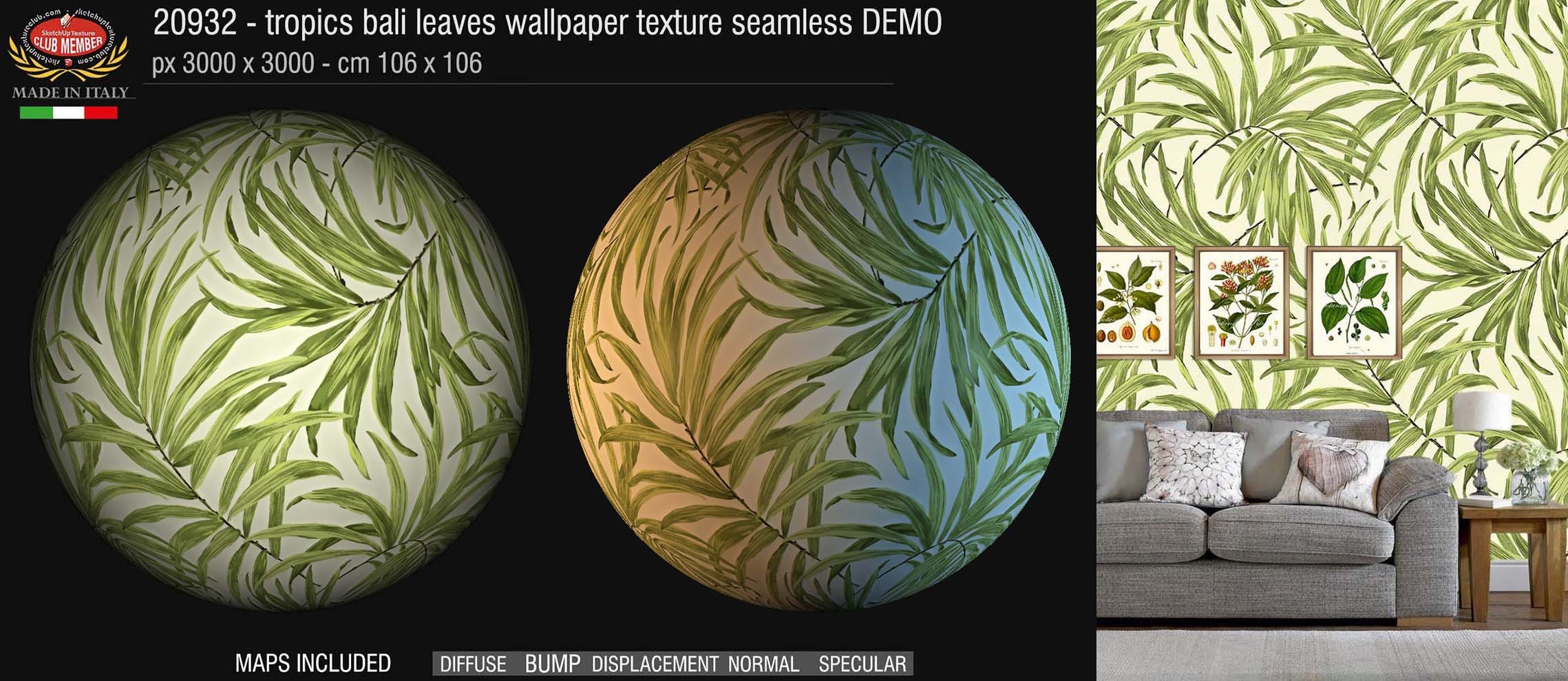 20932 Tropics bali leaves wallpaper texture seamless DEMO