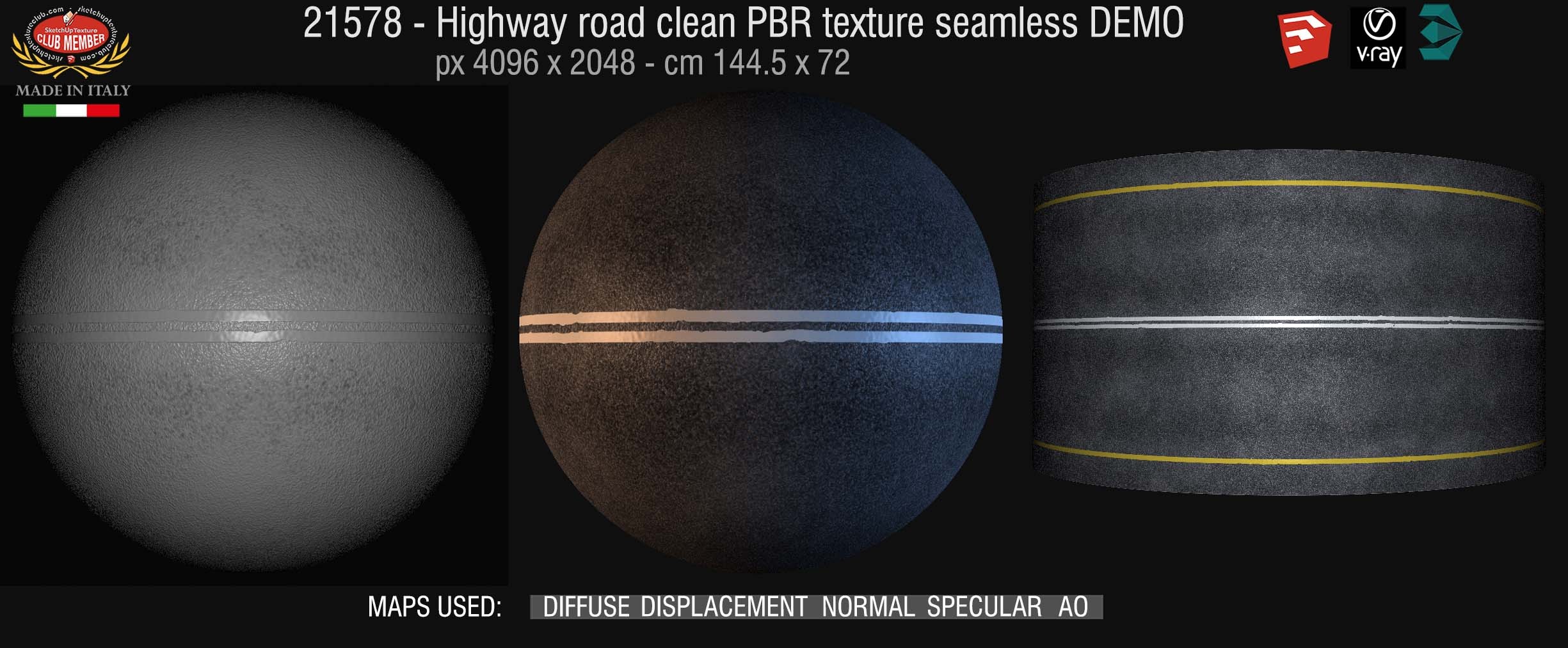 21578 Highway road clean PBR texture seamless DEMO