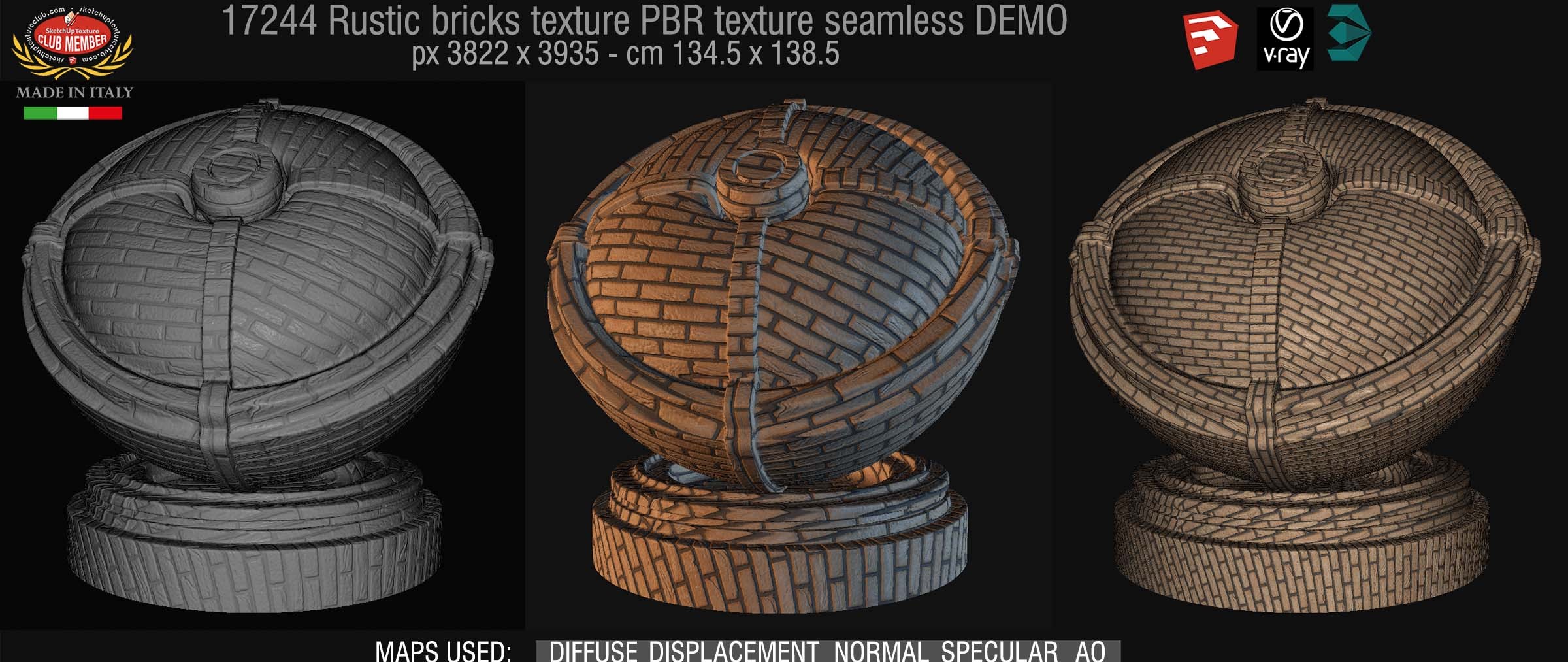 17244 Rustic bricks texture seamless DEMO