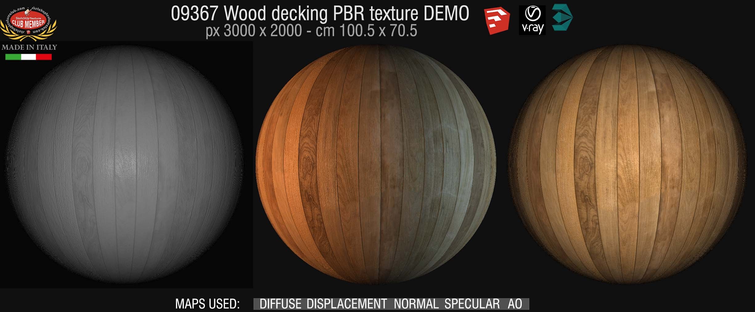 09367 Wood decking PBR texture seamless DEMO