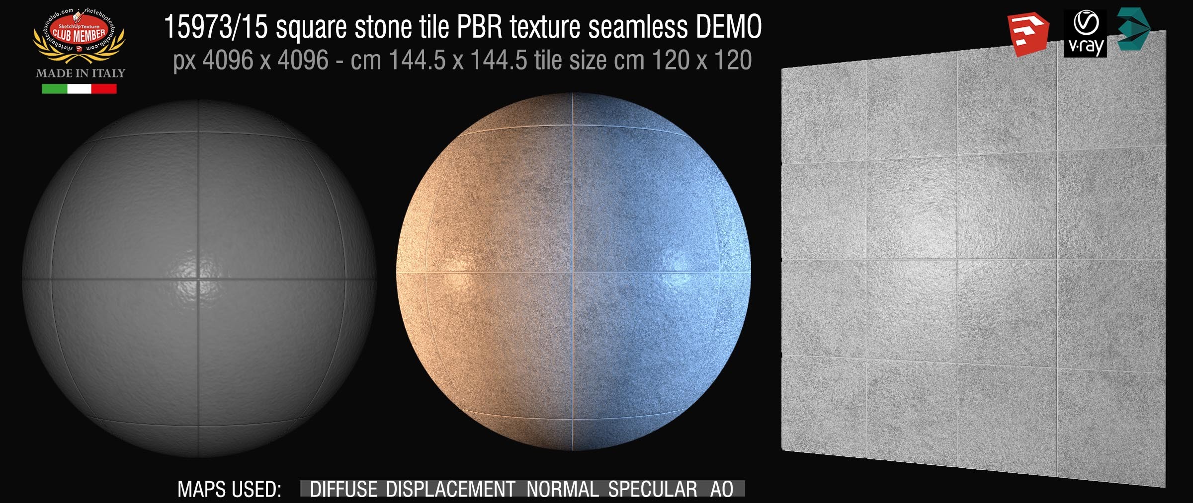 15973_15 square stone tile PBR texture seamless DEMO