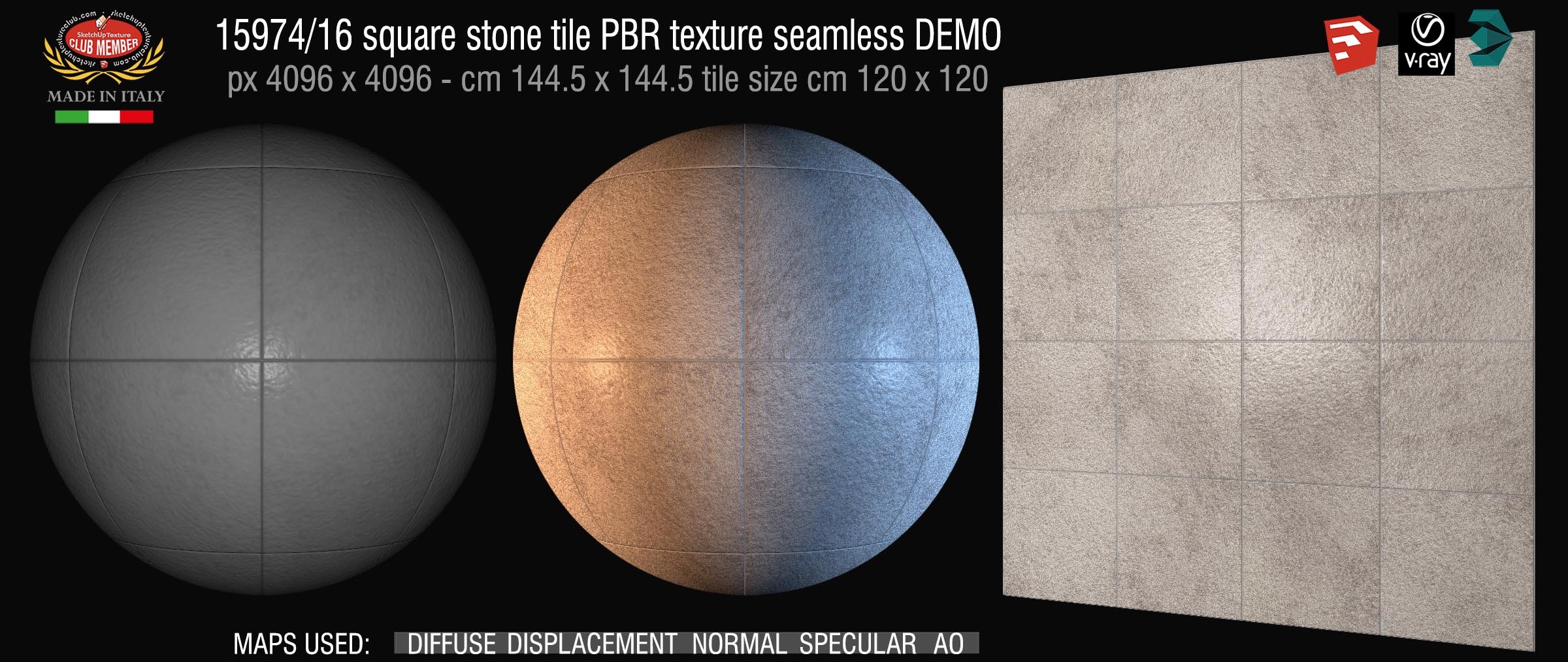 15974_16 square stone tile PBR texture seamless DEMO