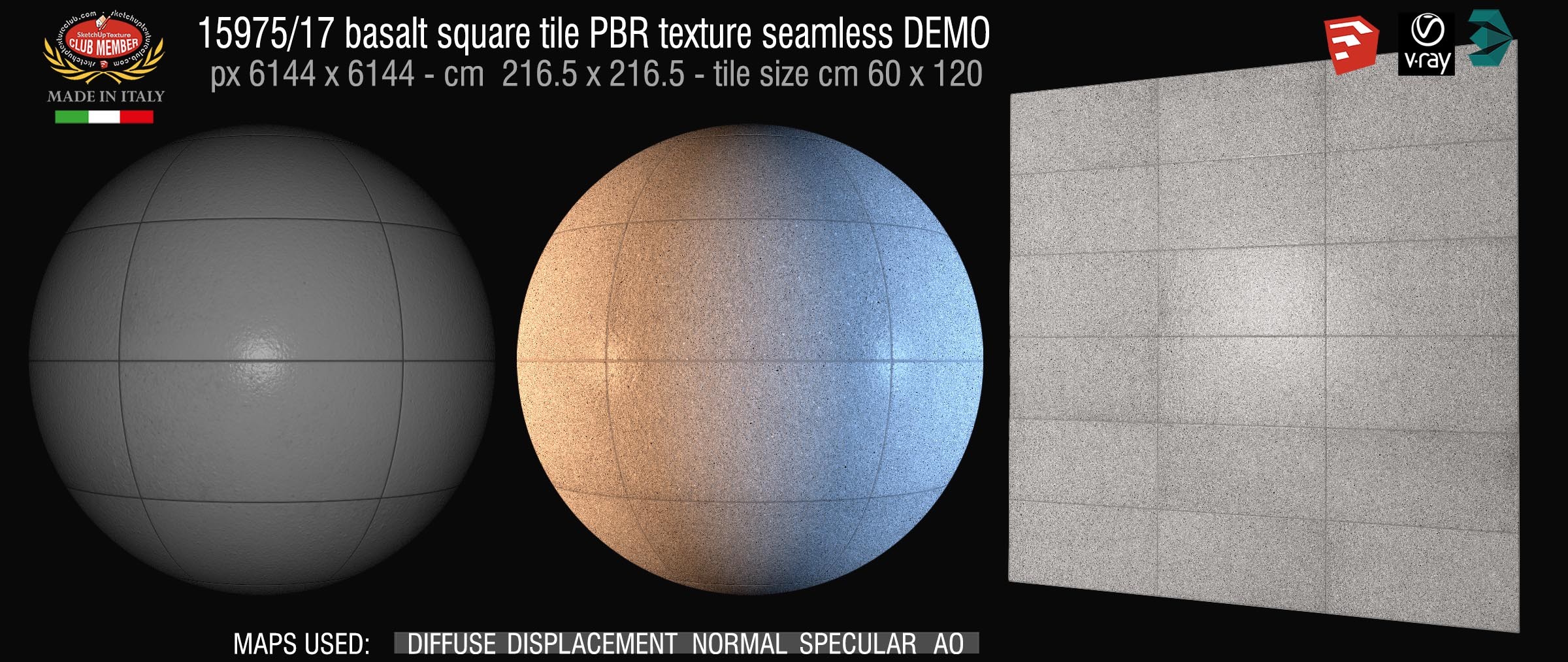 15975_17 basalt square tile PBR texture seamless DEMO