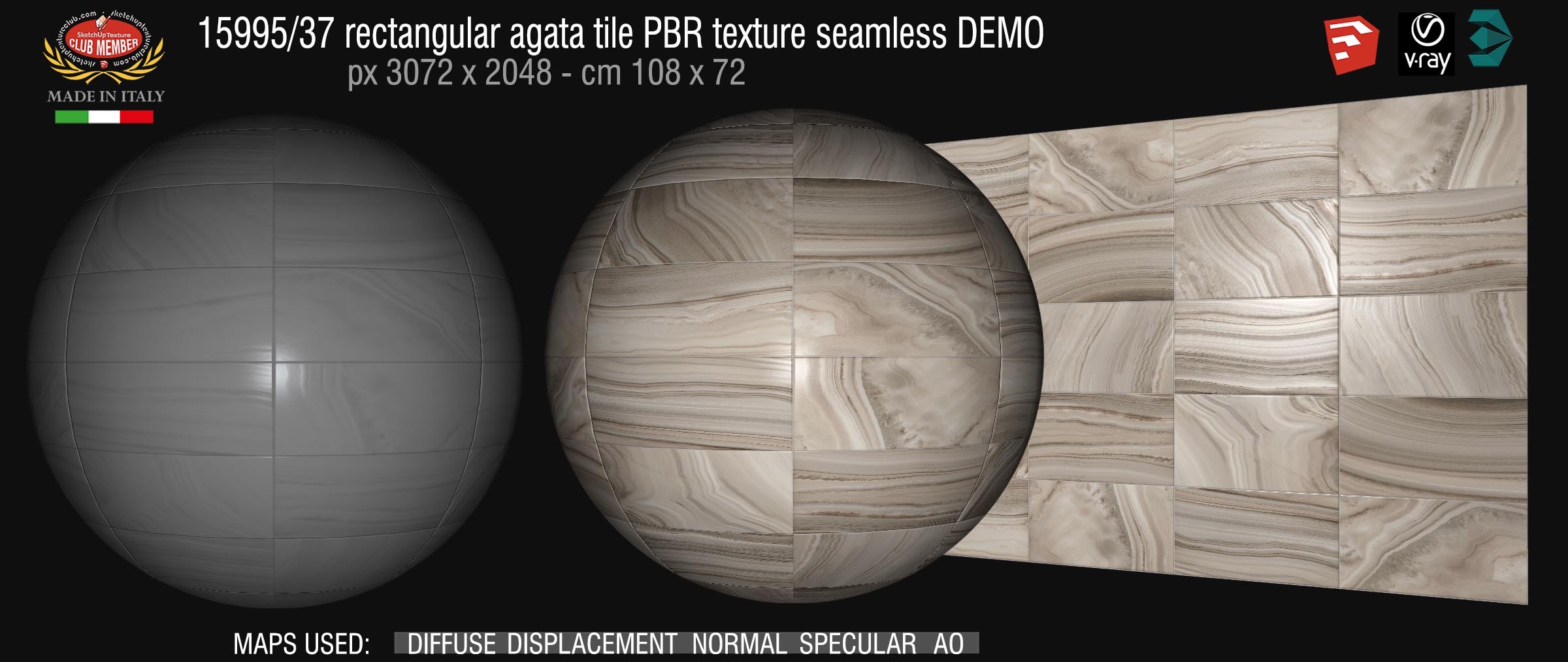 15995_37 rectangular agata tile PBR texture seamless DEMO
