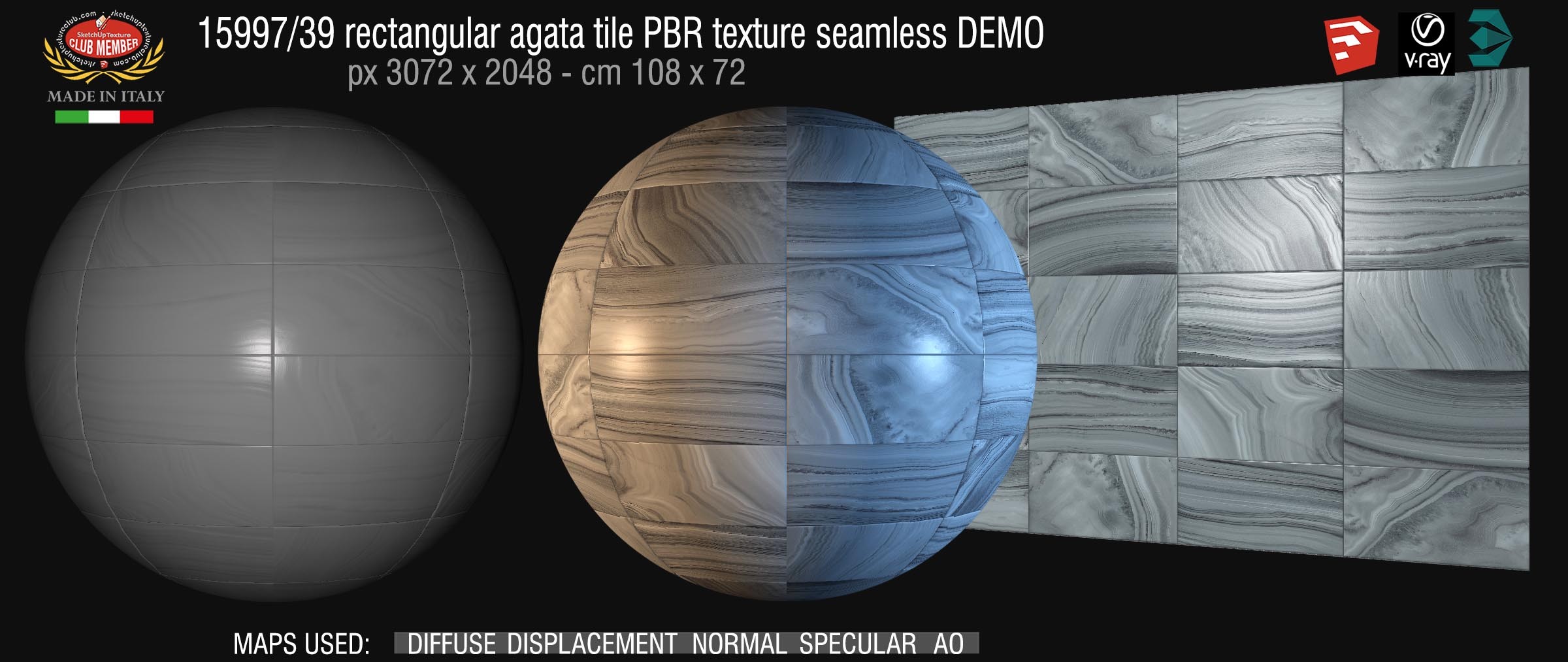 15997_39 rectangular agata tile PBR texture seamless DEMO