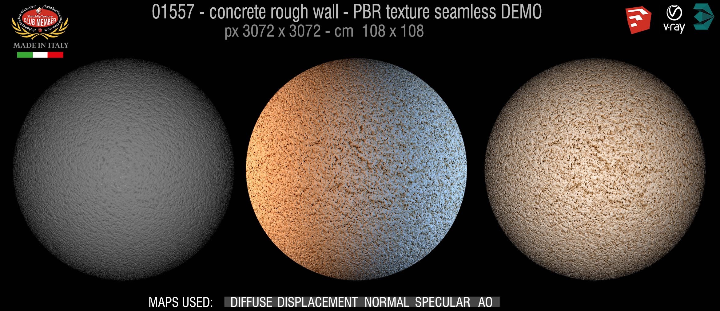 01557 concrete rough wall PBR texture seamless DEMO