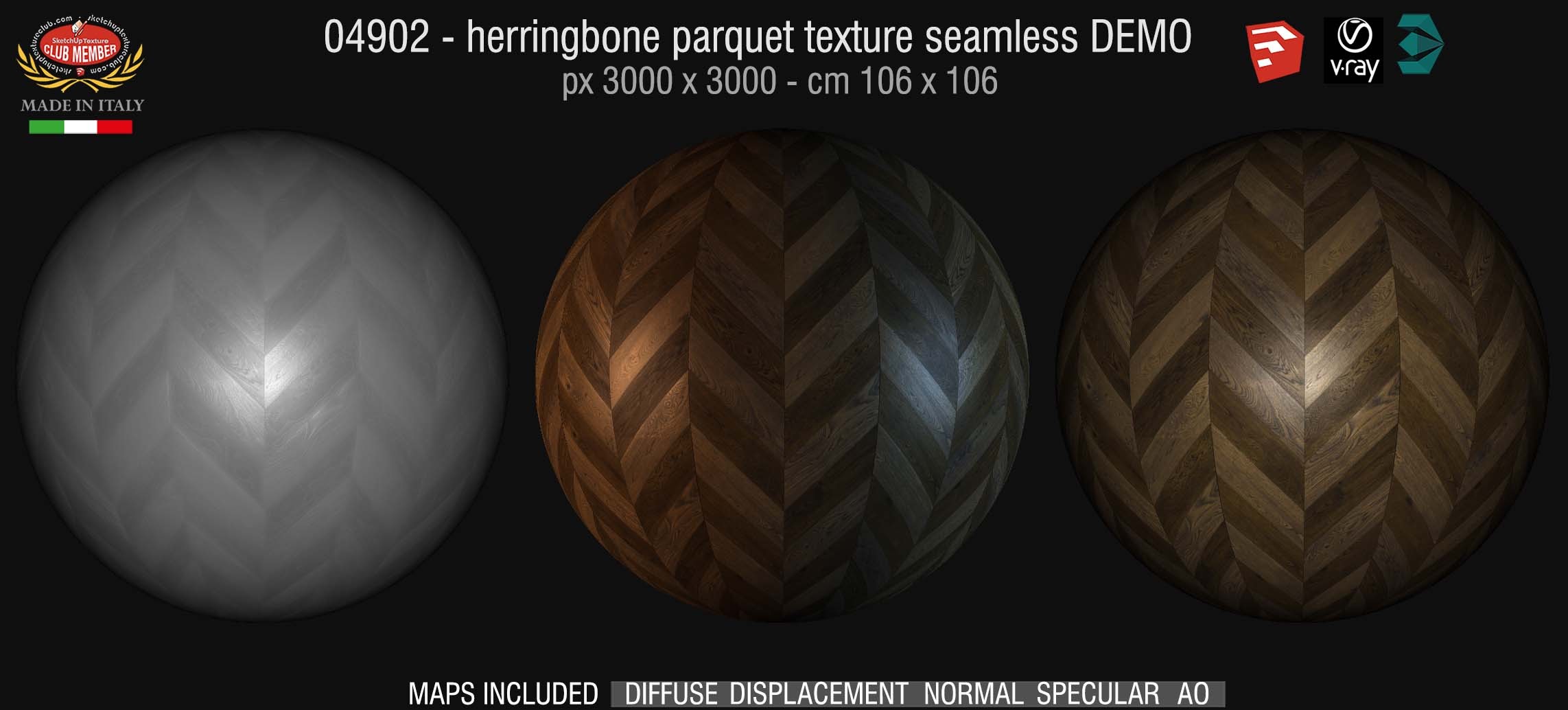 04902 HR Herringbone parquet texture seamless + DEMO