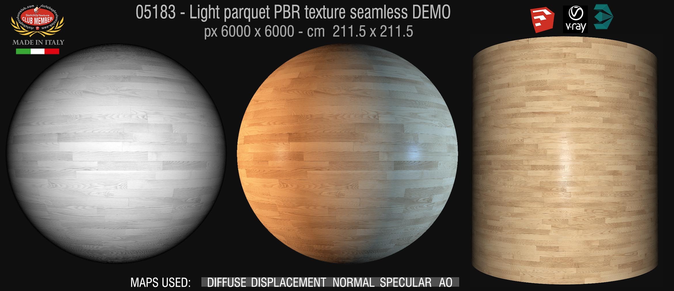 05183 Light parquet PBR texture seamless DEMO