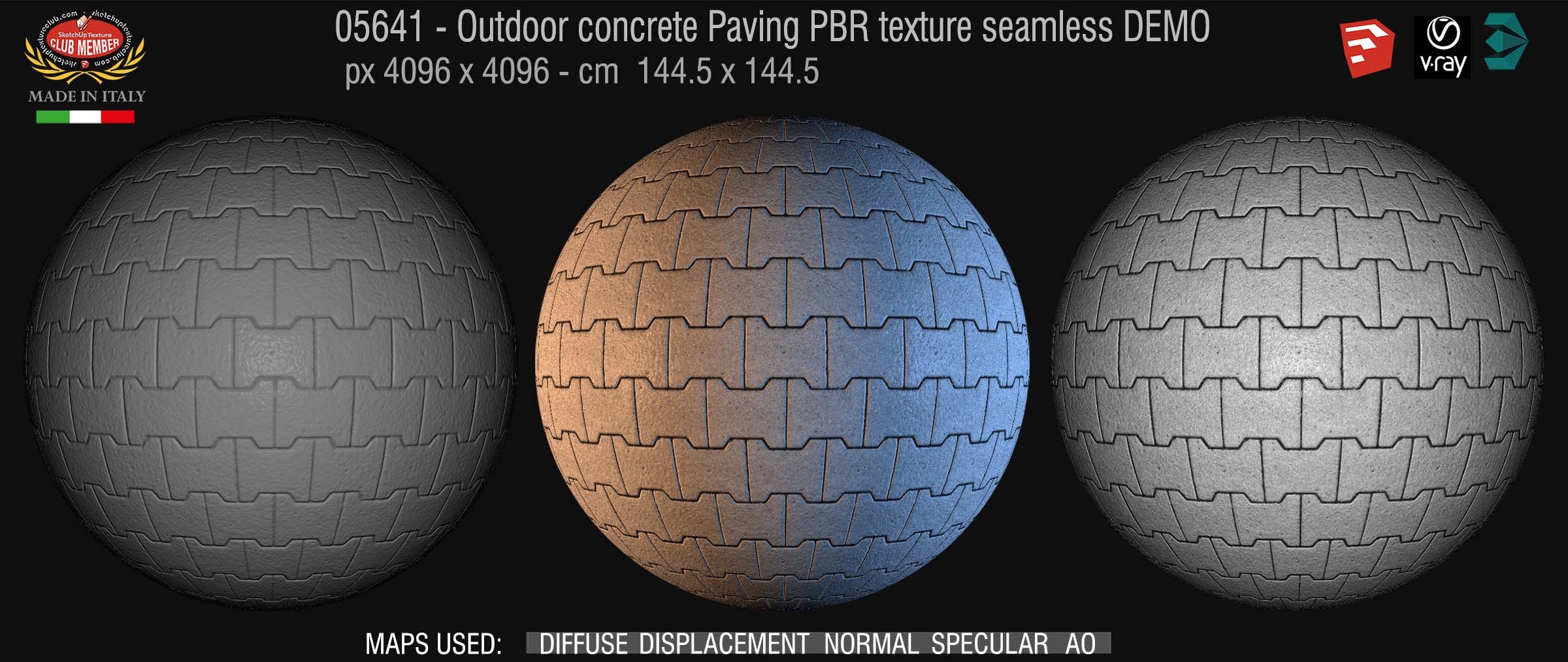 05641  Paving outdoor concrete regular block PBR texture seamless DEMO