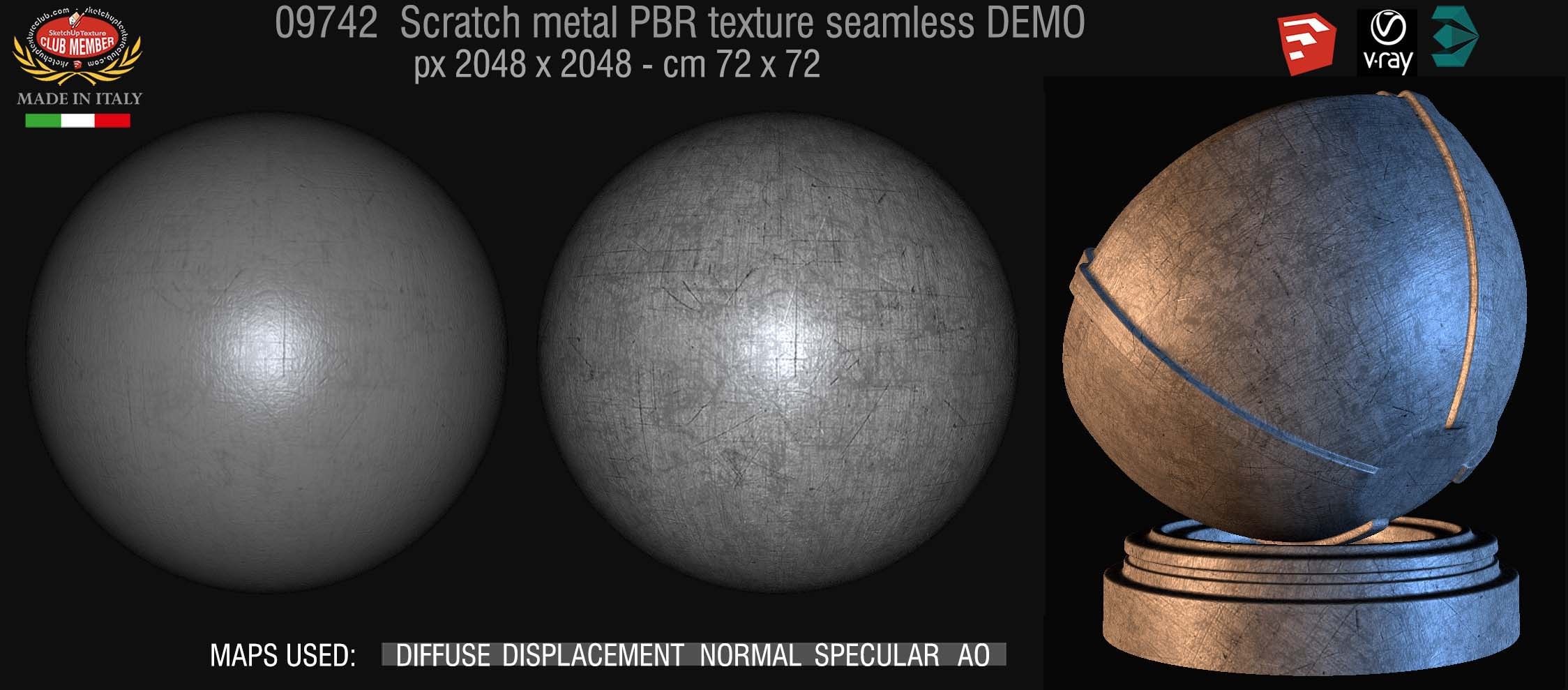09742 Scratch metal PBR texture seamless DEMO