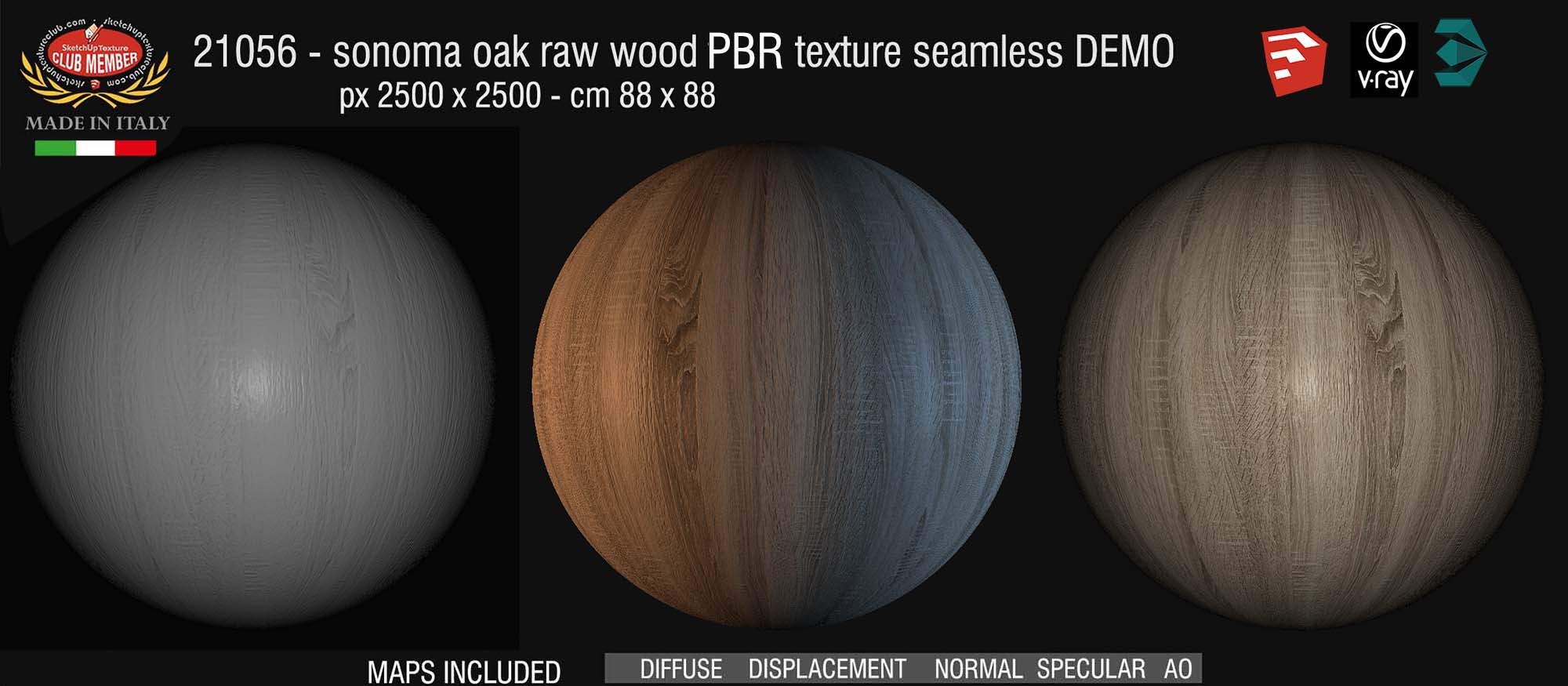 21056 Sonoma oak raw wood PBR texture seamless DEMO