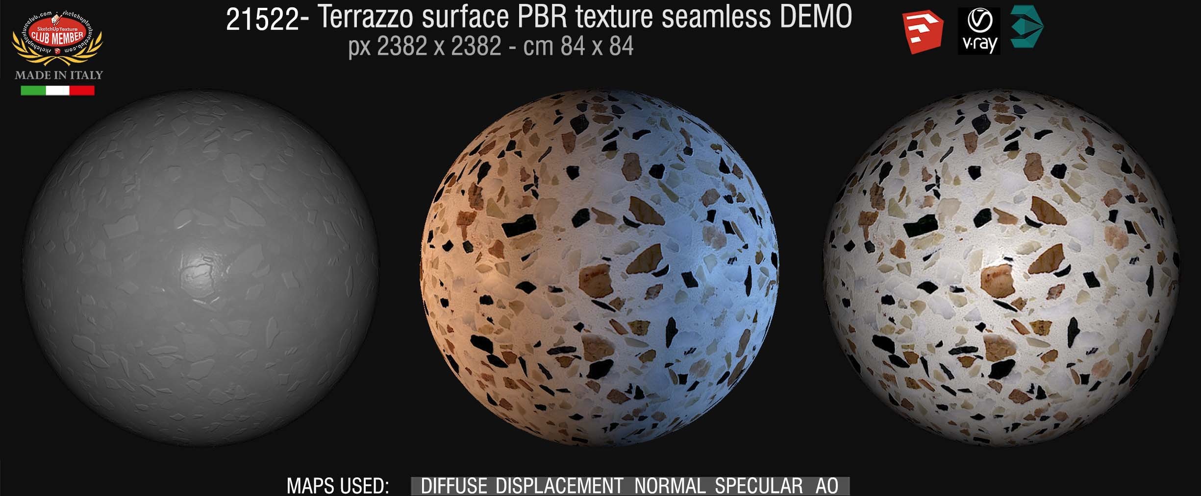 21522 Terrazzo surface PBR texture seamless DEMO