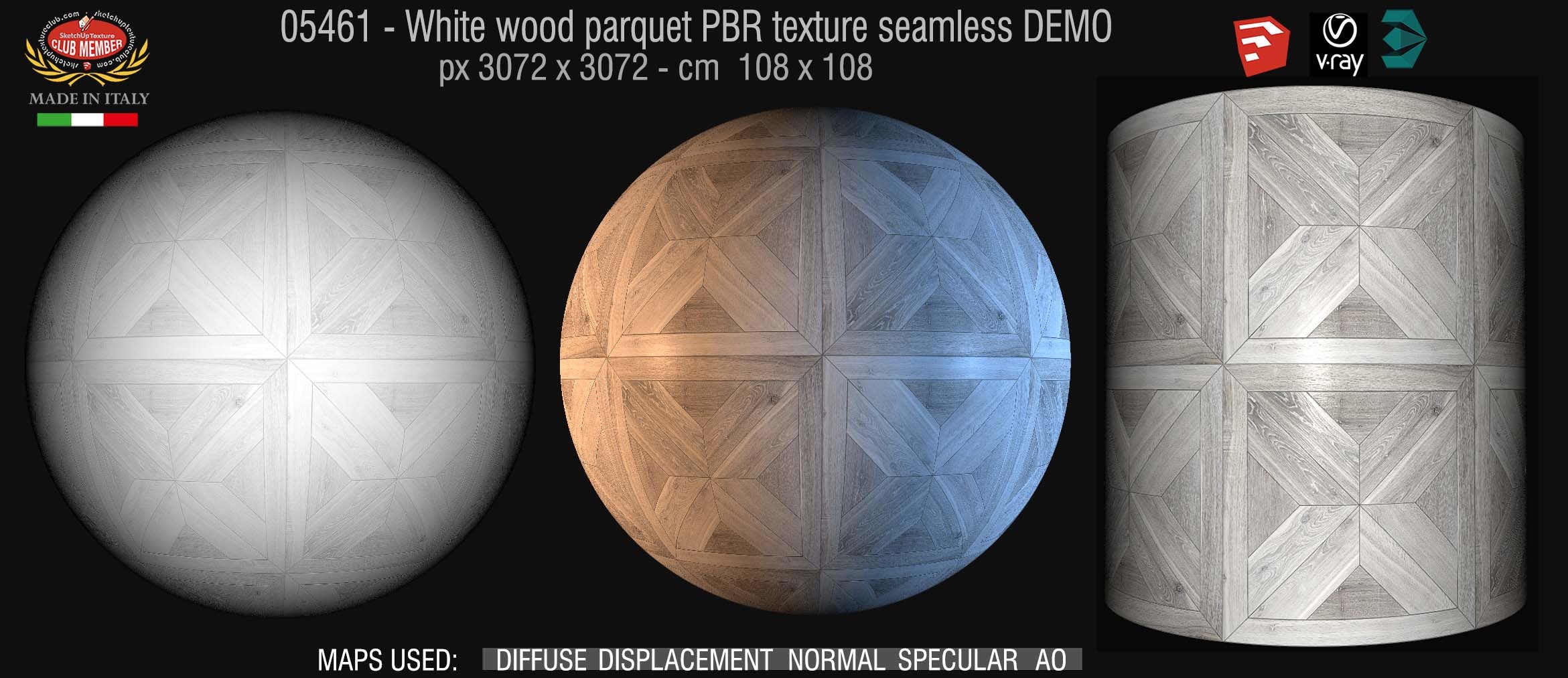 05461 white parquet PBR texture seamless DEMO