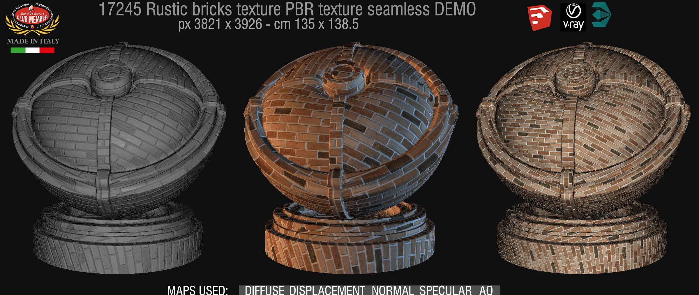 17245 Rustic bricks texture seamless DEMO