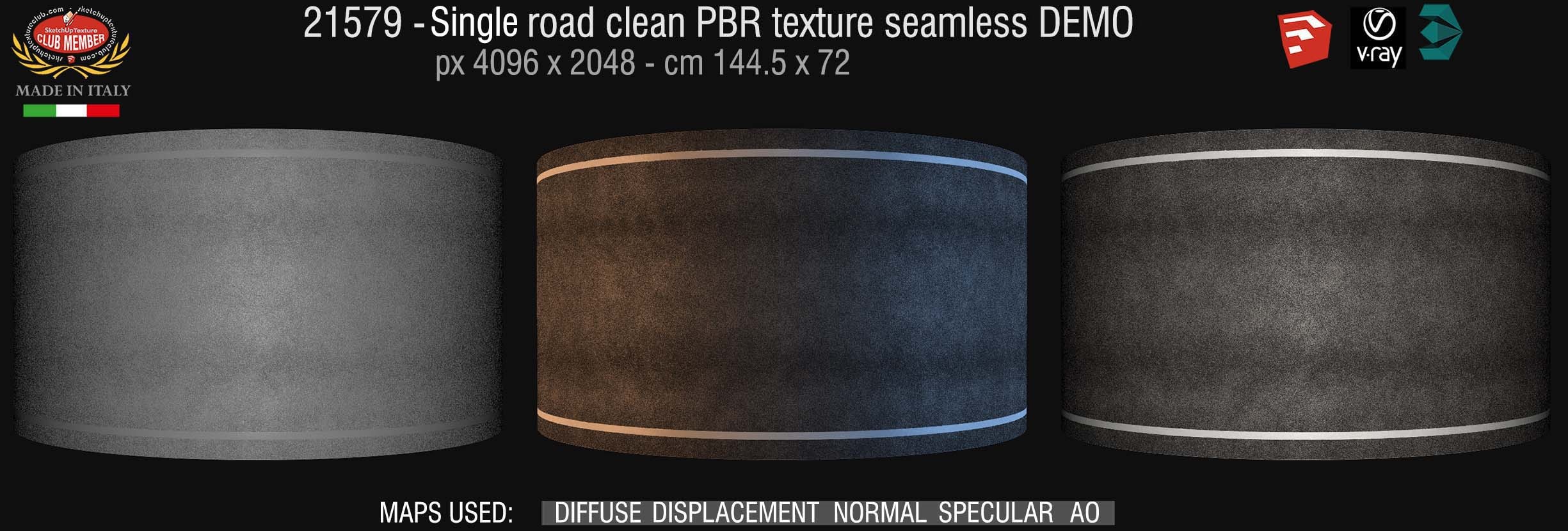 21579 Single lane road clean PBR texture seamless DEMO