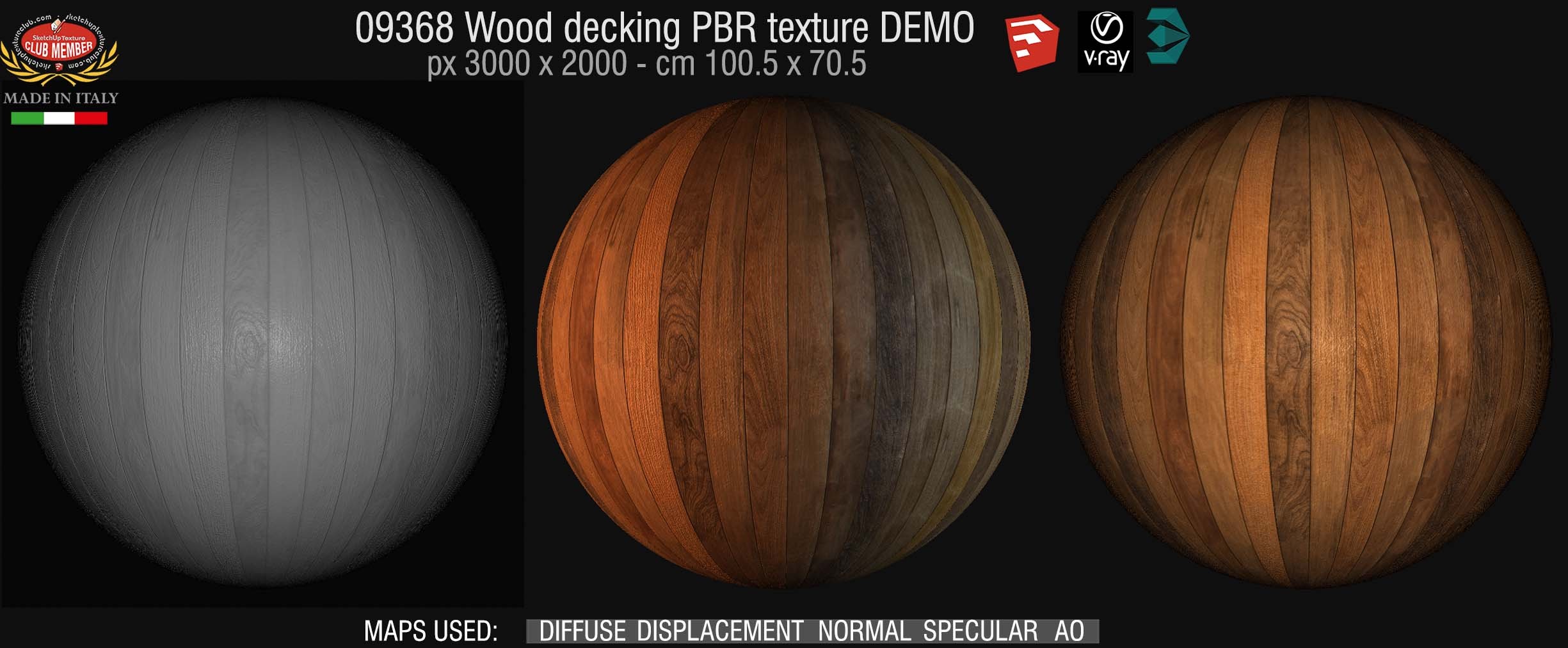 09368 Wood decking PBR texture seamless DEMO