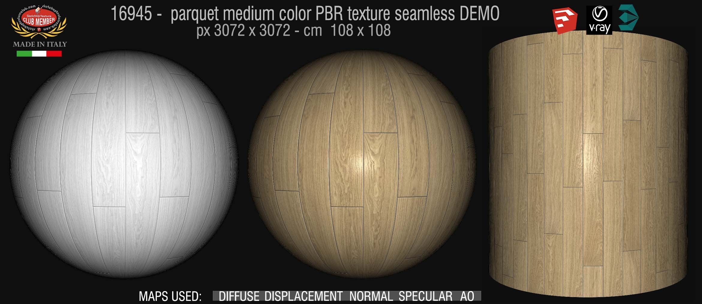 16945 parquet medium color PBR texture seamless DEMO