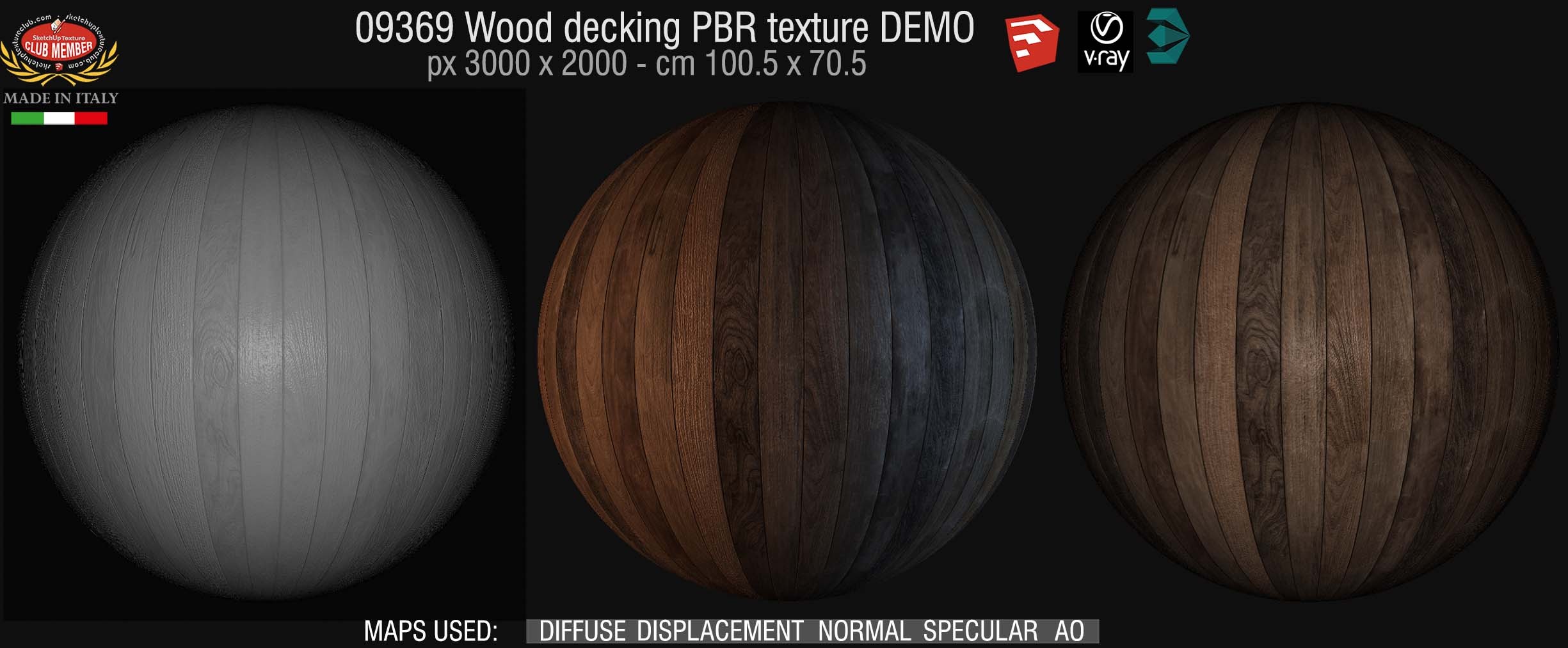 09369 Wood decking PBR texture seamless DEMO