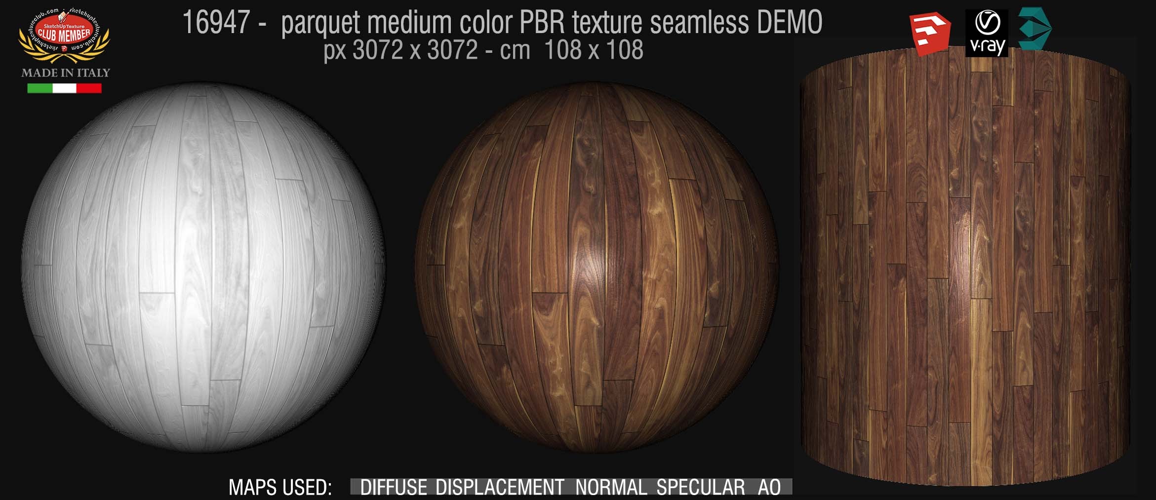 16947 parquet medium color PBR texture seamless DEMO