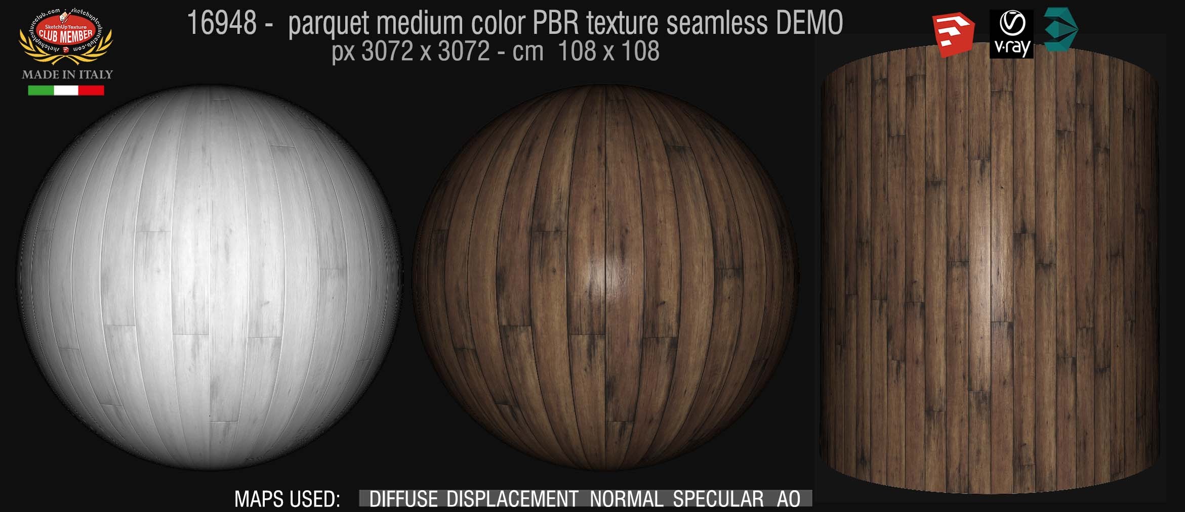 16948 parquet medium color PBR texture seamless DEMO