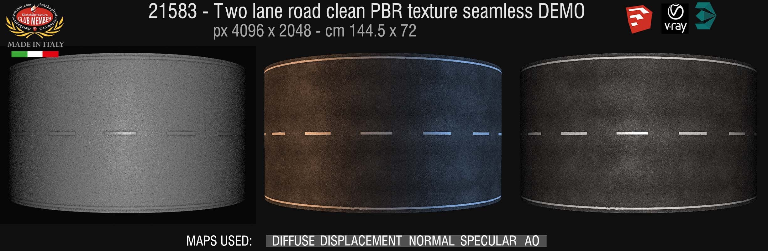 21583 Two lane road clean PRB texture seamless DEMO