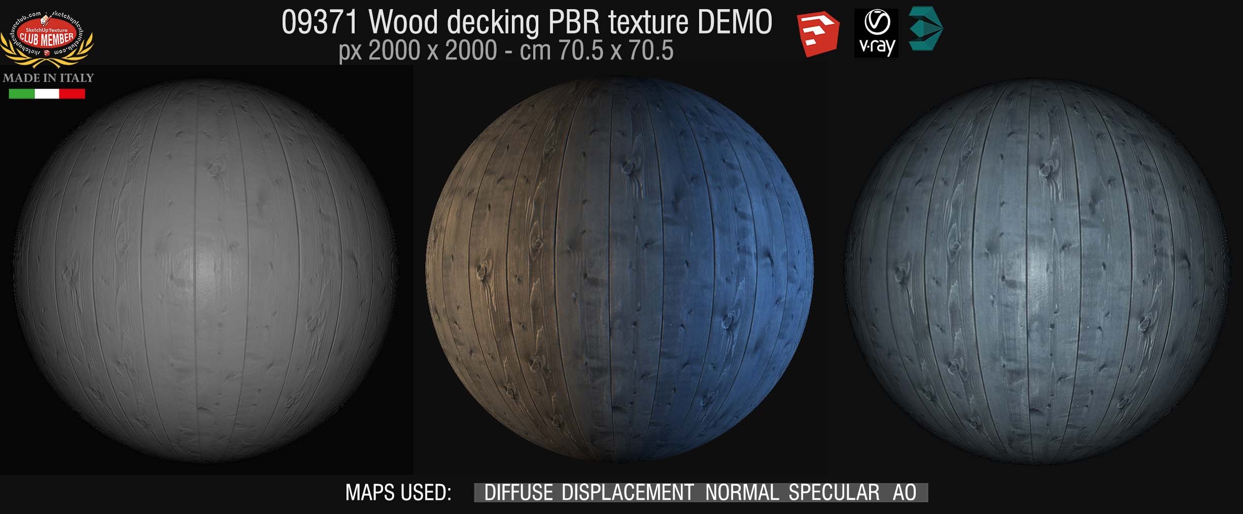 09371 Wood decking PBR texture seamless DEMO