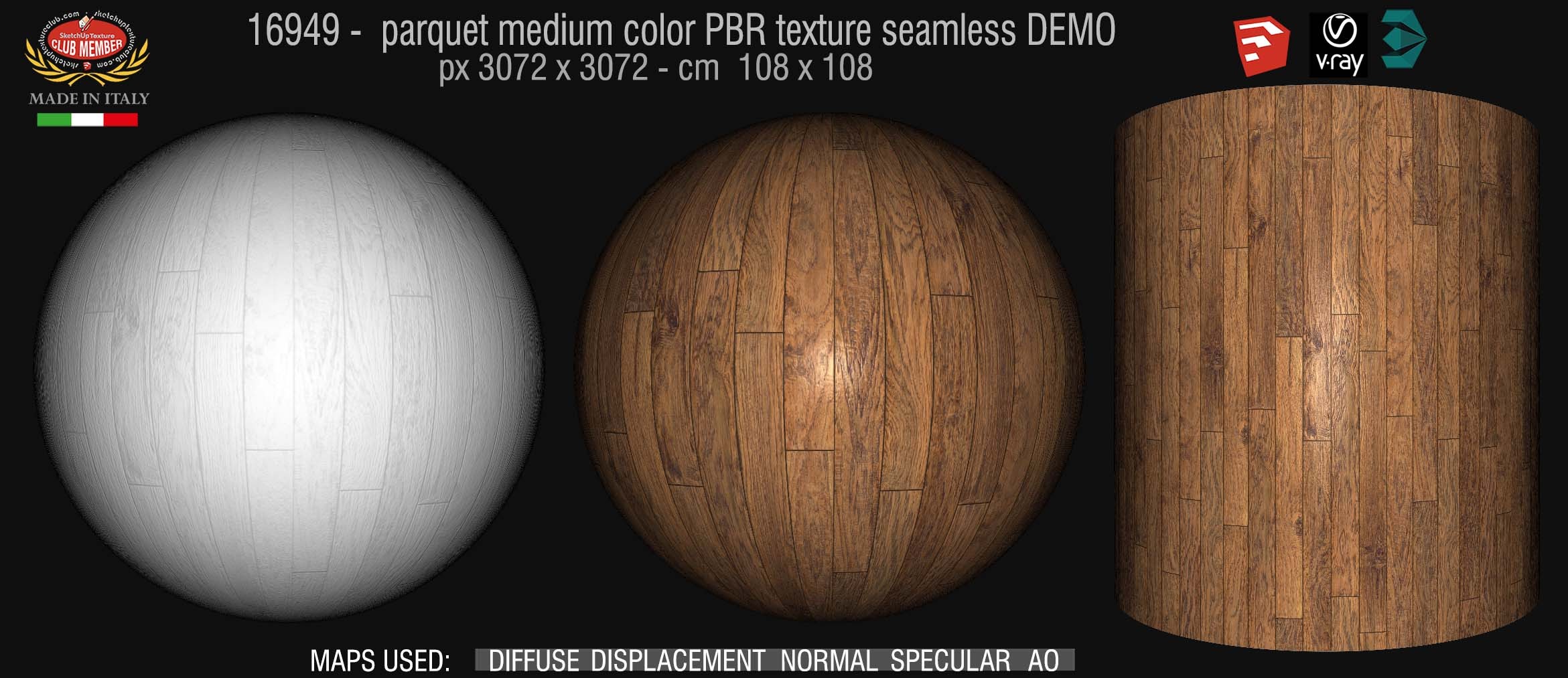 16949 parquet medium color PBR texture seamless DEMO