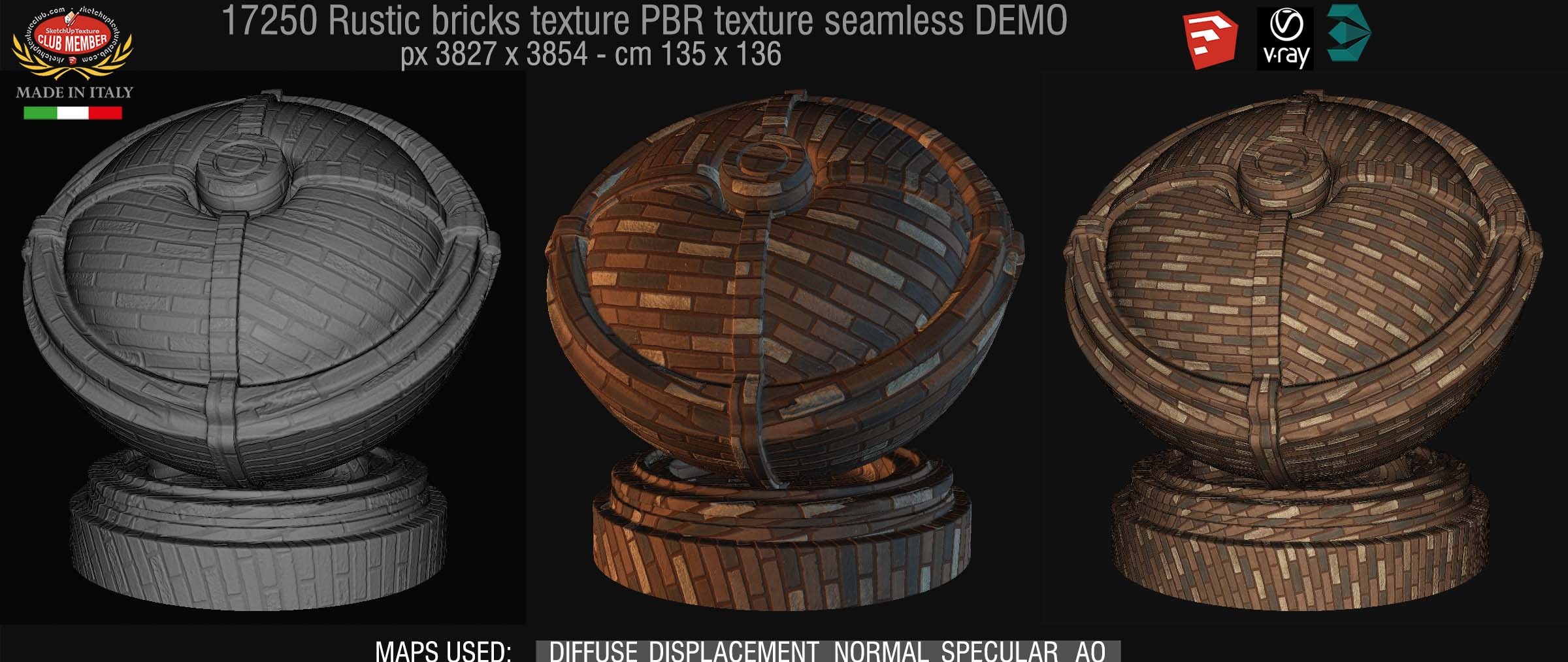 17250 rustic bricks PBR texture seamless DEMO