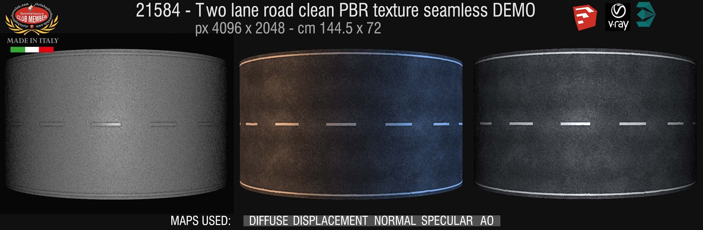 21584 Two lane road clean PRB texture seamless DEMO