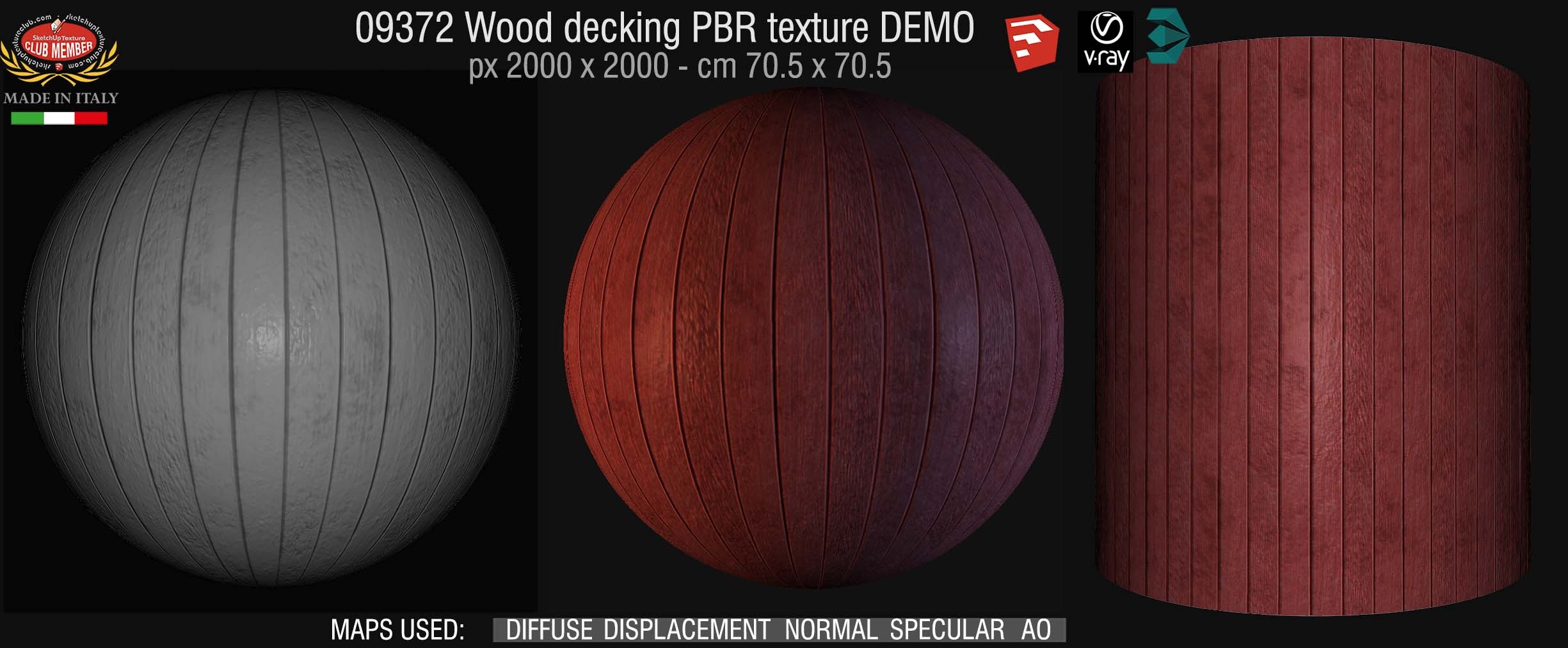 09372 Wood decking PBR texture seamless DEMO