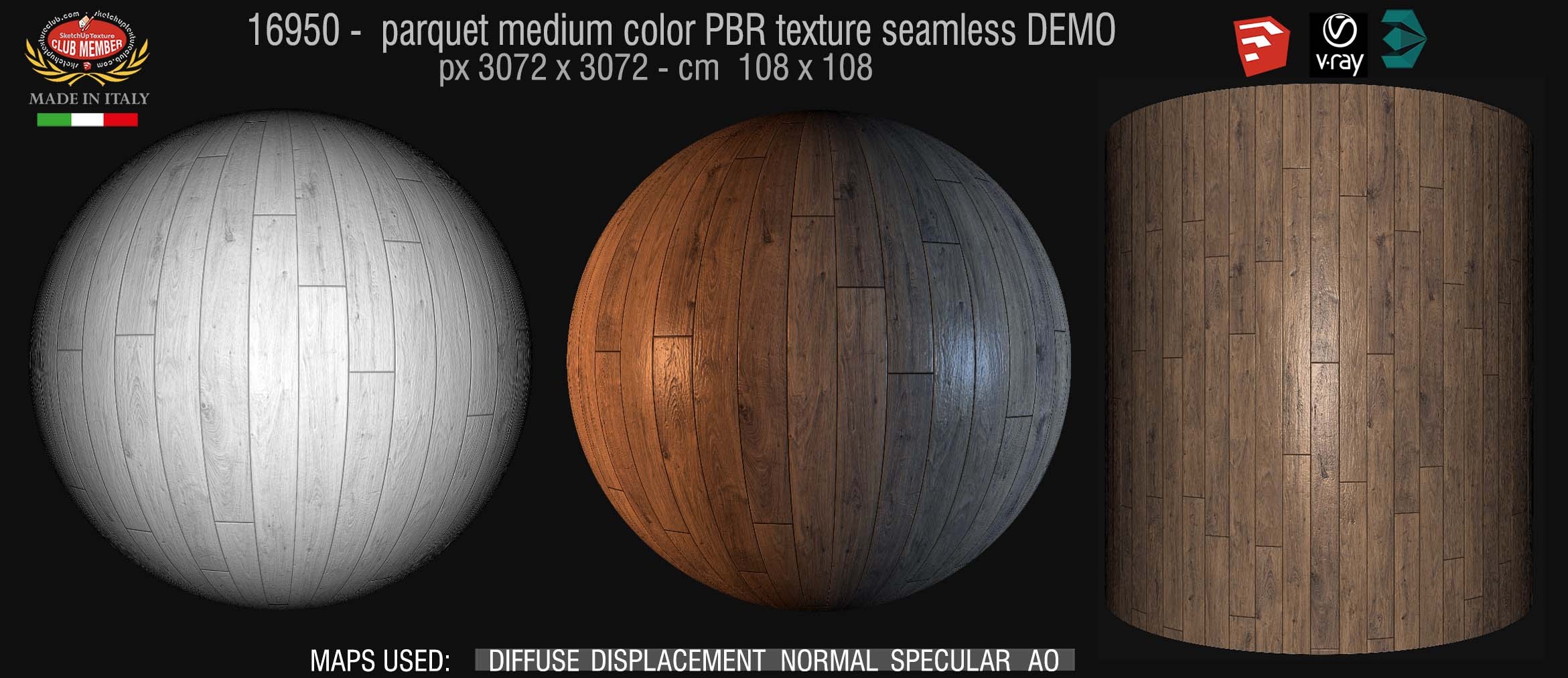 16950 parquet medium color PBR texture seamless DEMO