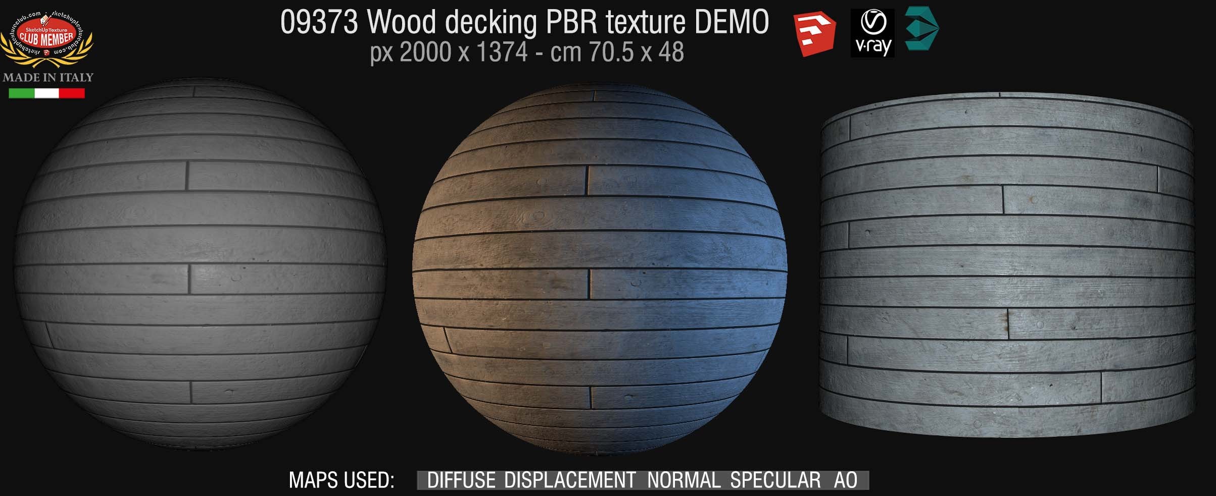 09373 Wood decking PBR texture seamless DEMO