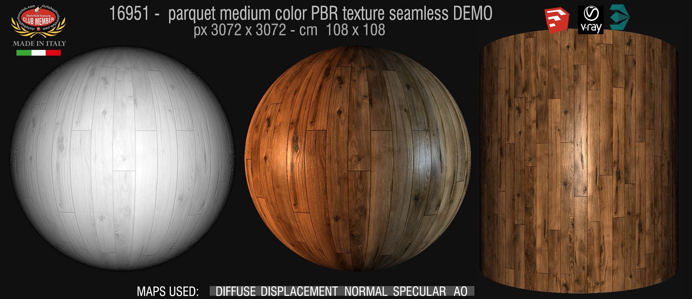 16951 parquet medium color PBR texture seamless DEMO