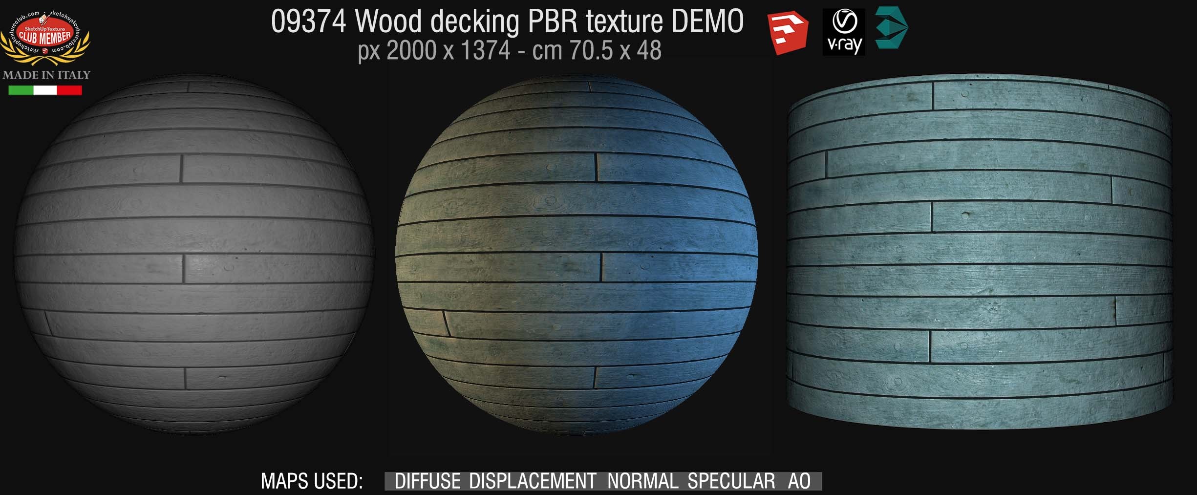 09374 Wood decking PBR texture seamless DEMO
