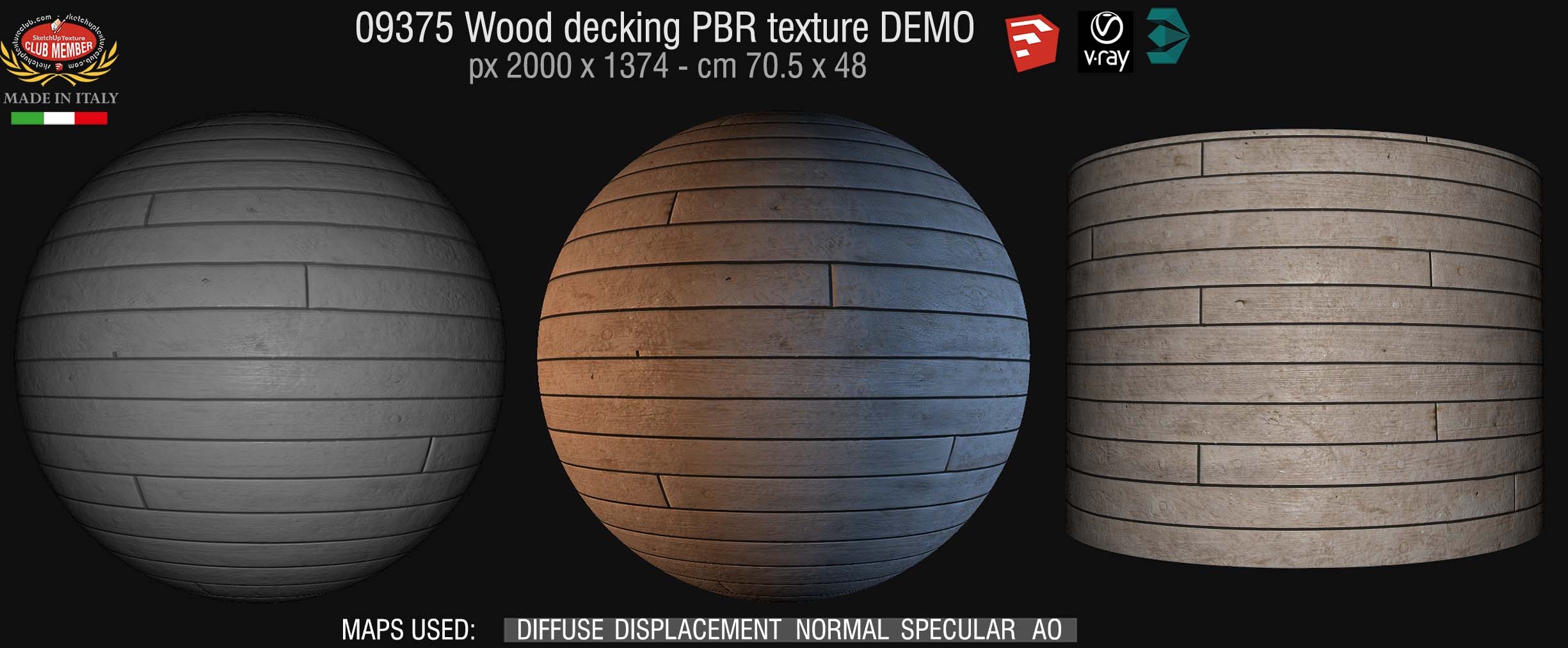 09375 Wood decking PBR texture seamless DEMO