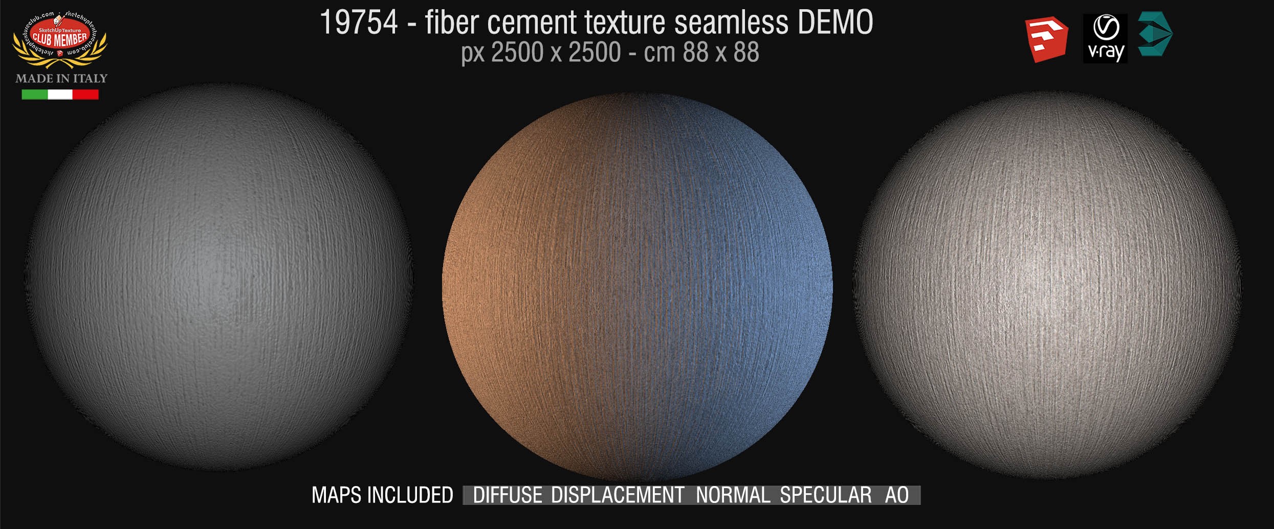 19754 HR Fiber cement texture + maps DEMO