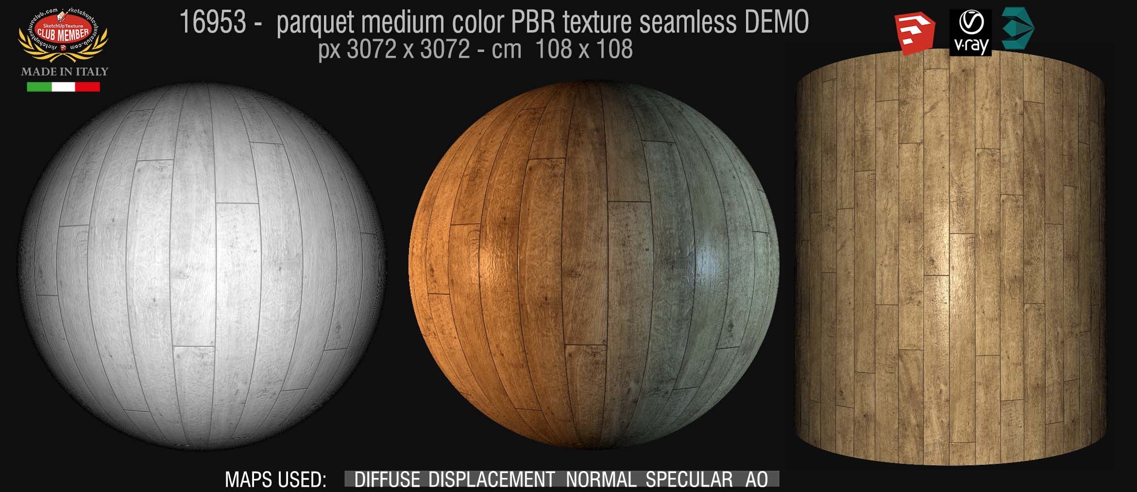 16953 parquet medium color PBR texture seamless DEMO