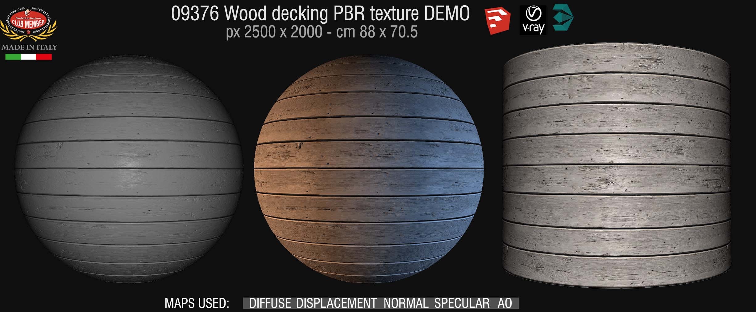 09376 Wood decking PBR texture seamless DEMO